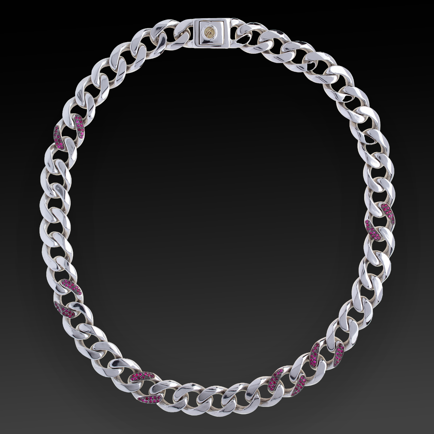 Strength Pavè Necklace in Silver and Emeralds