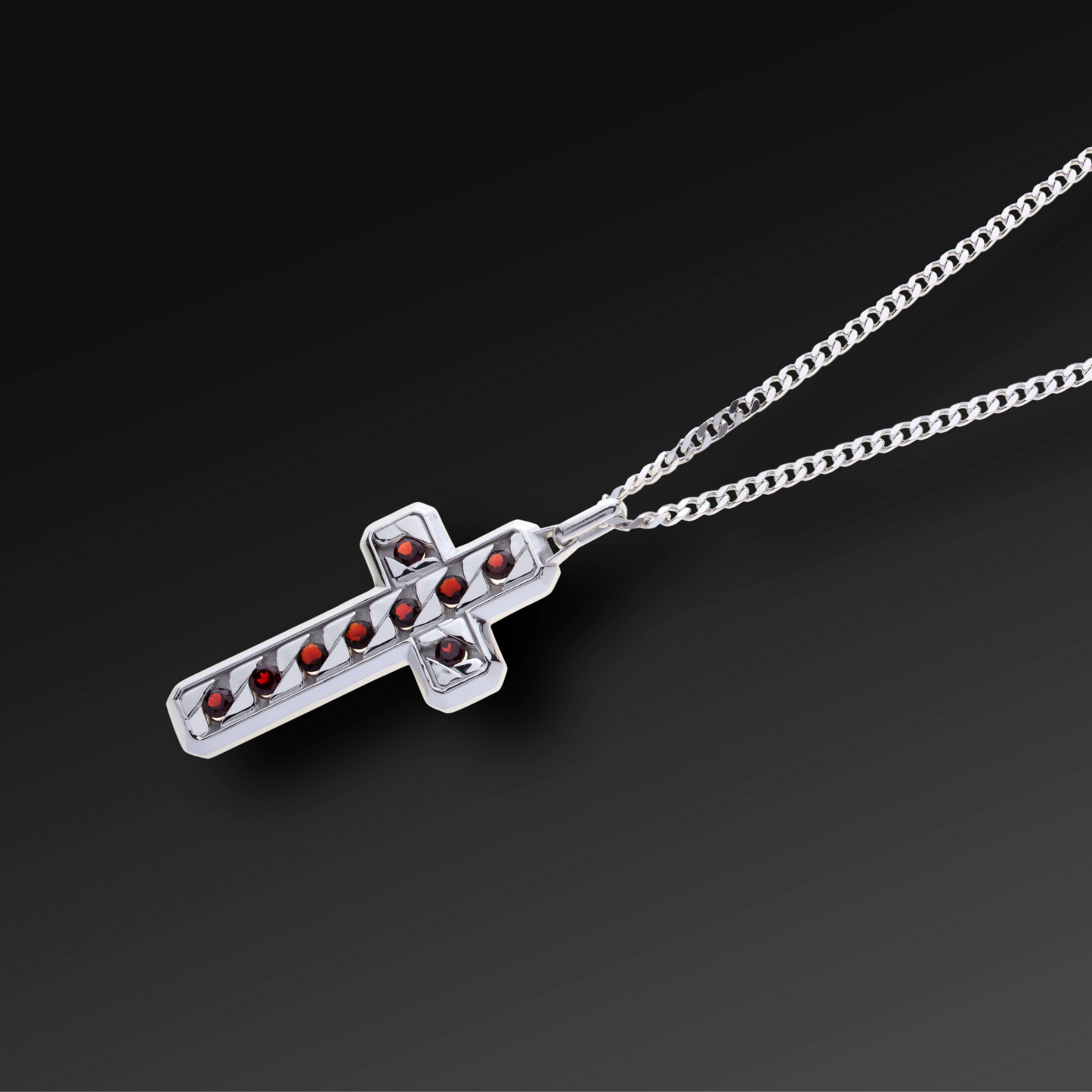 Collana Perfection Croce Grande e Pietra Naturale