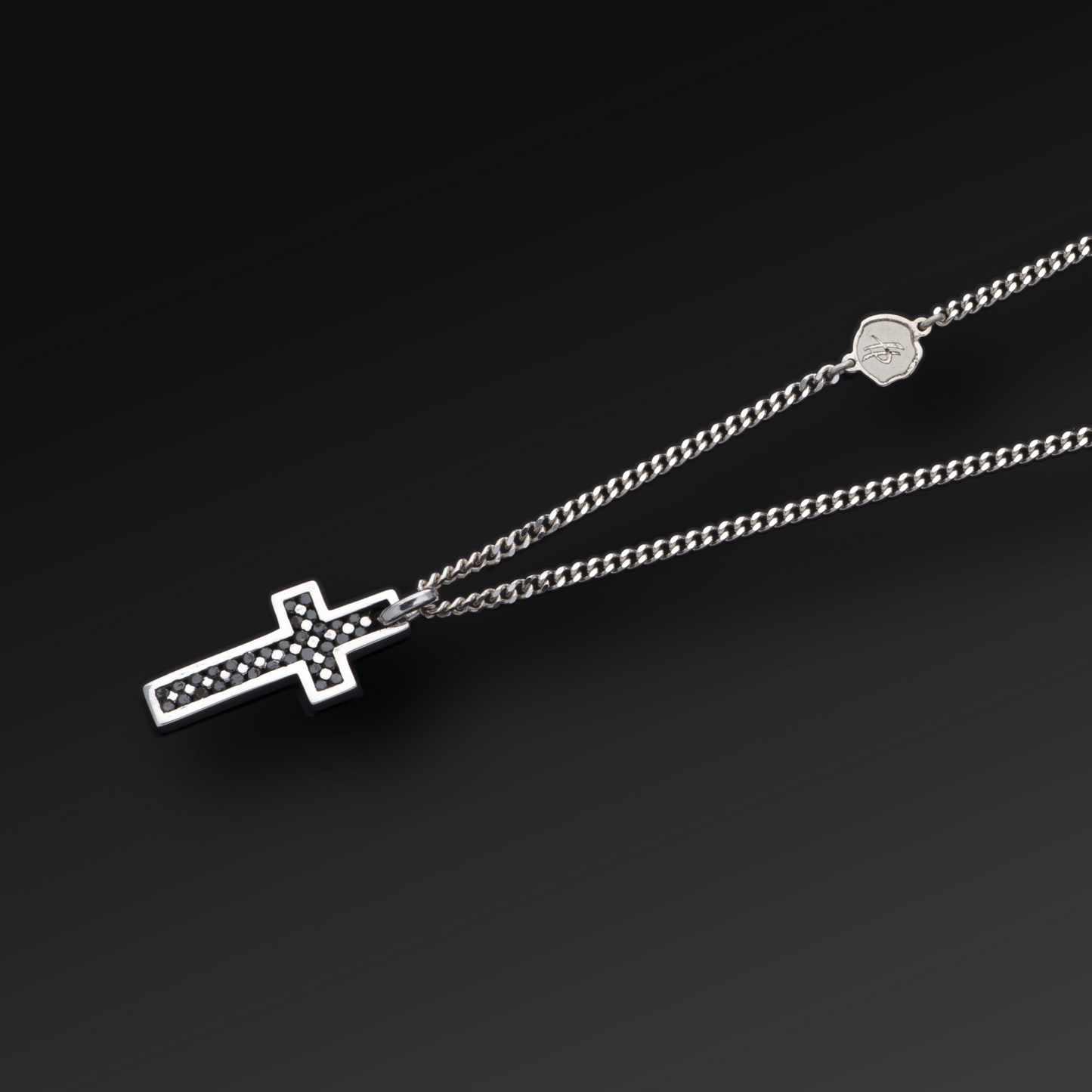 Respect Cross Necklace in Silver and Rubies