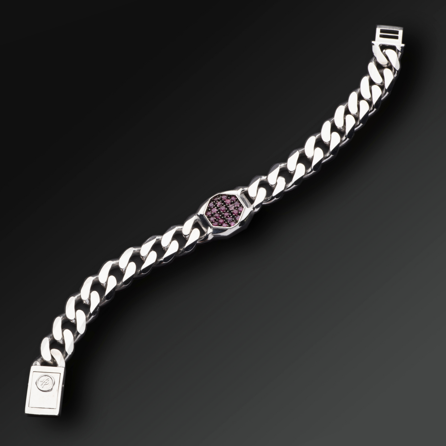 Bracciale Strength Pavè in Argento e Zaffiri