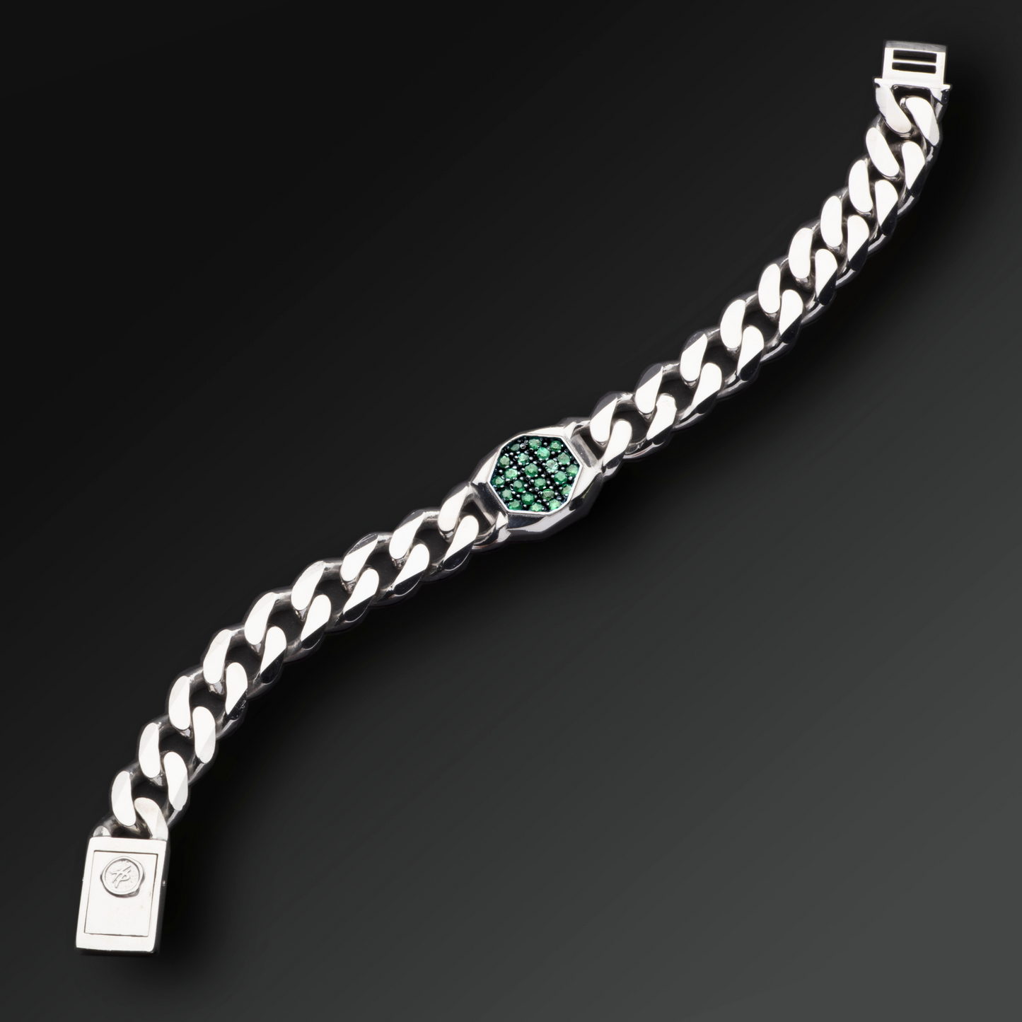 Bracciale Strength Pavè in Argento e Smeraldi