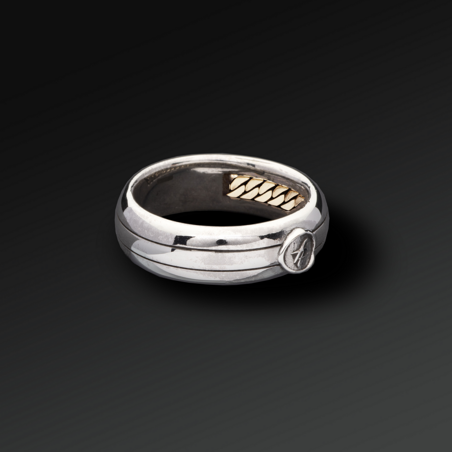 Anello Essence Groumette Interna in Argento e Oro