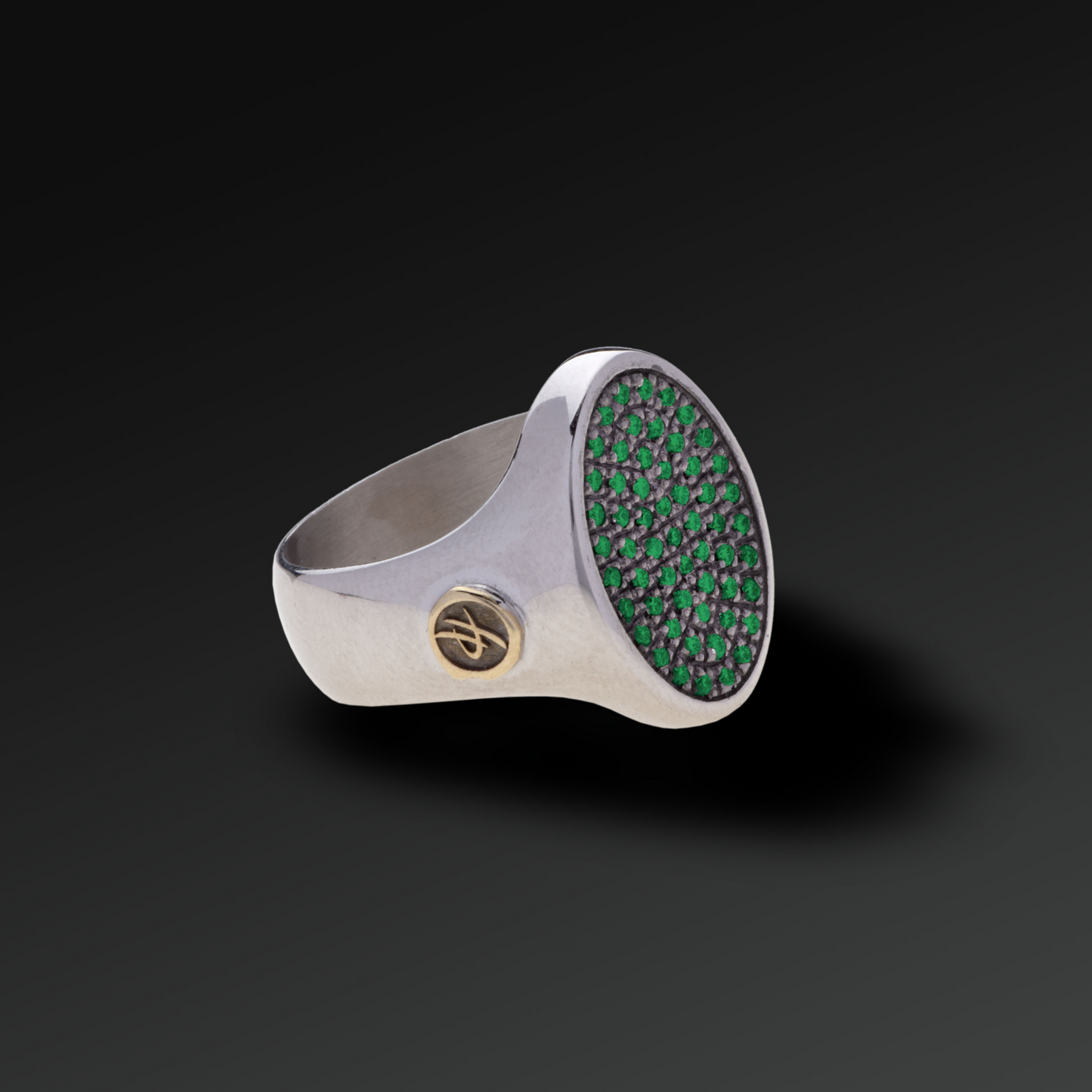 Anello Eternity Chevalier in Argento e Smeraldi