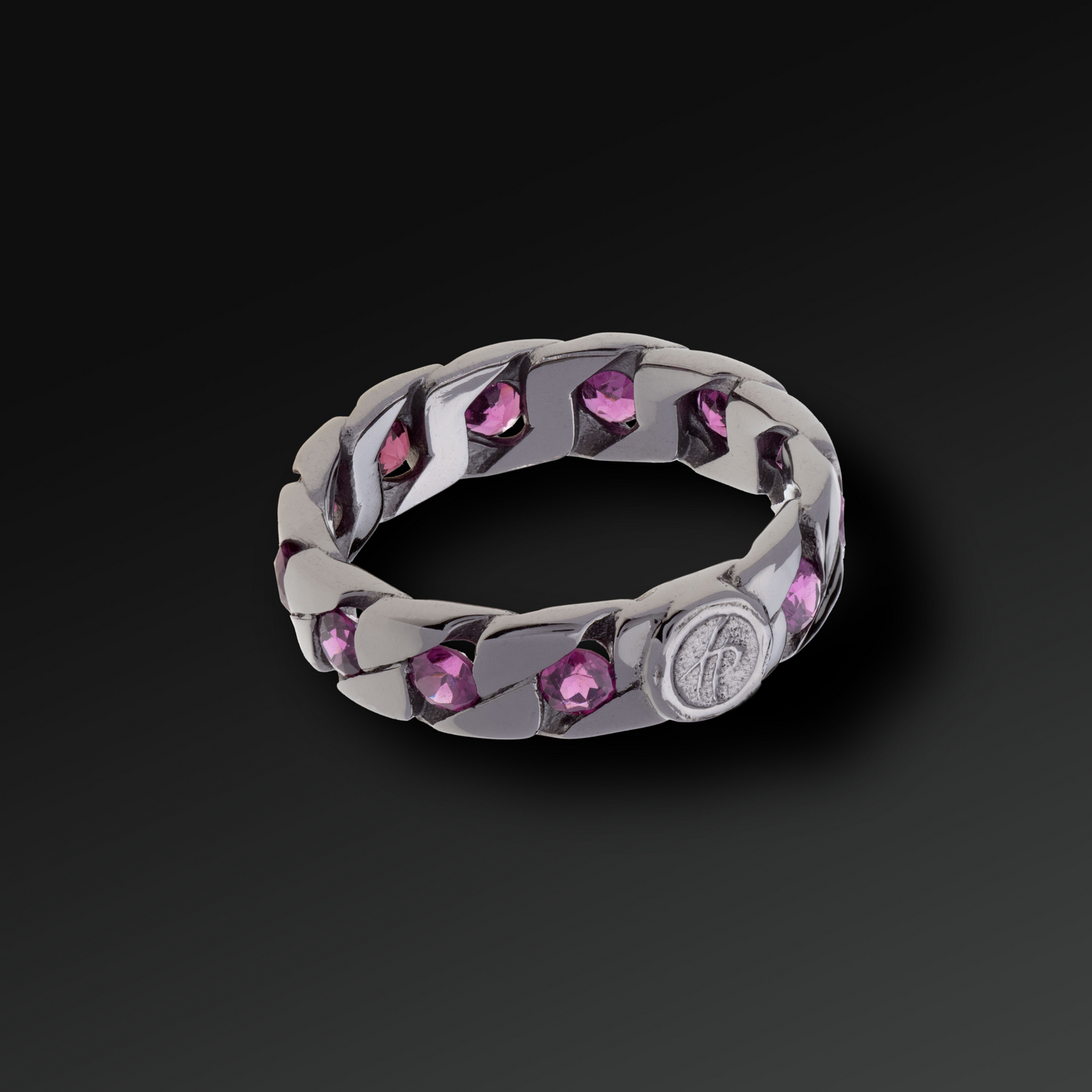 Anello Perfection in Argento Rutenio e Pietra Naturale