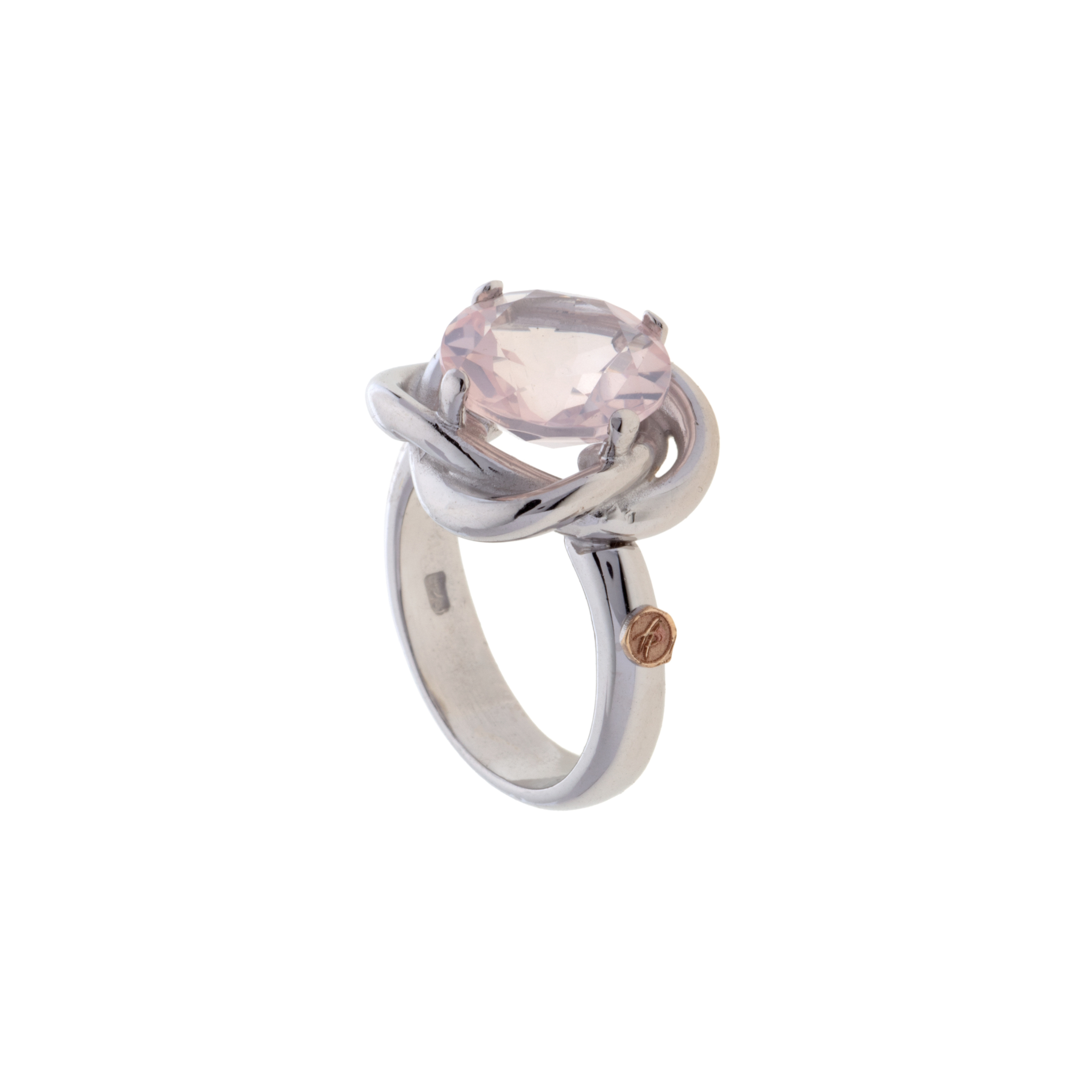 Anello Love Now piccolo in Argento e Pietra Naturale Quarzo Lemon