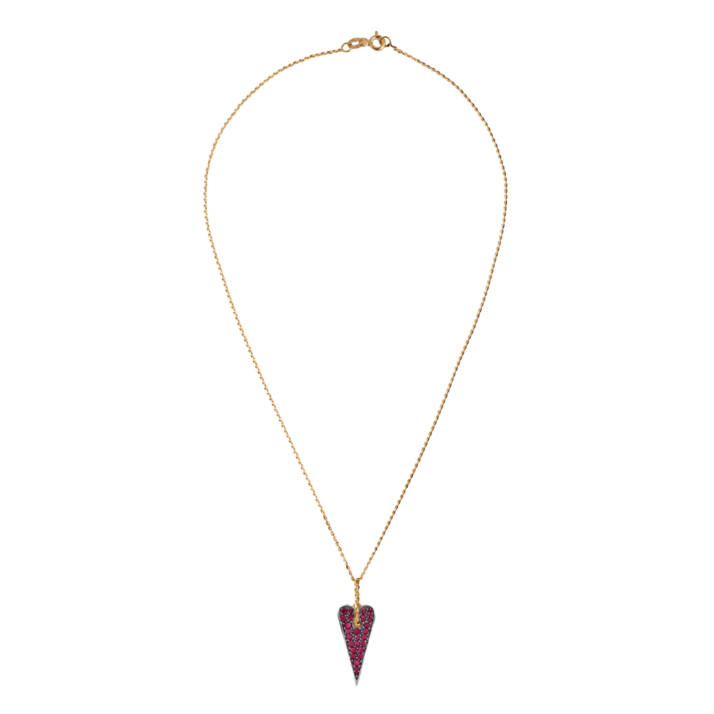 Collana Shining Heart in Oro, Argento e pietre preziose