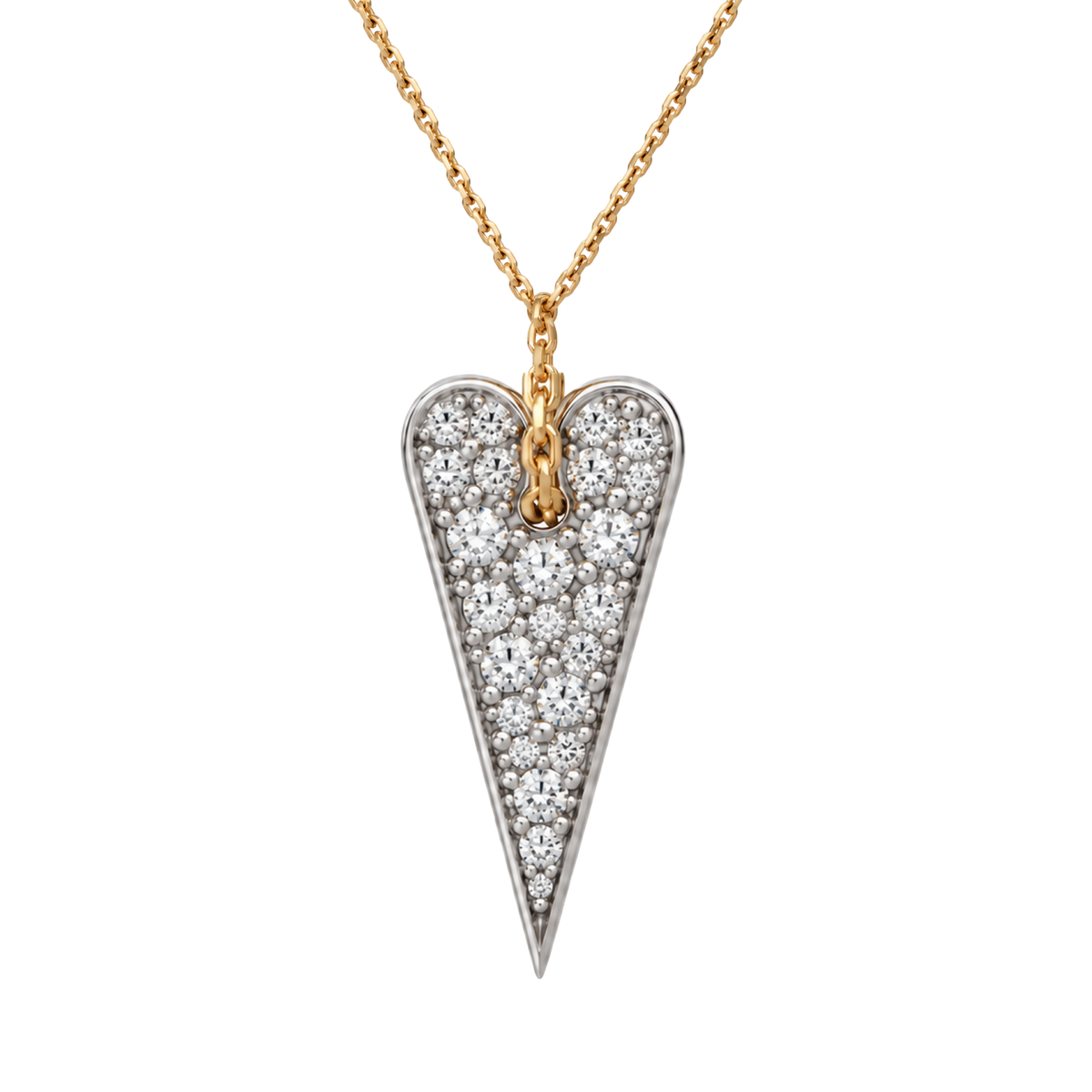 Collana Shining Heart in Oro, Argento e pietre preziose