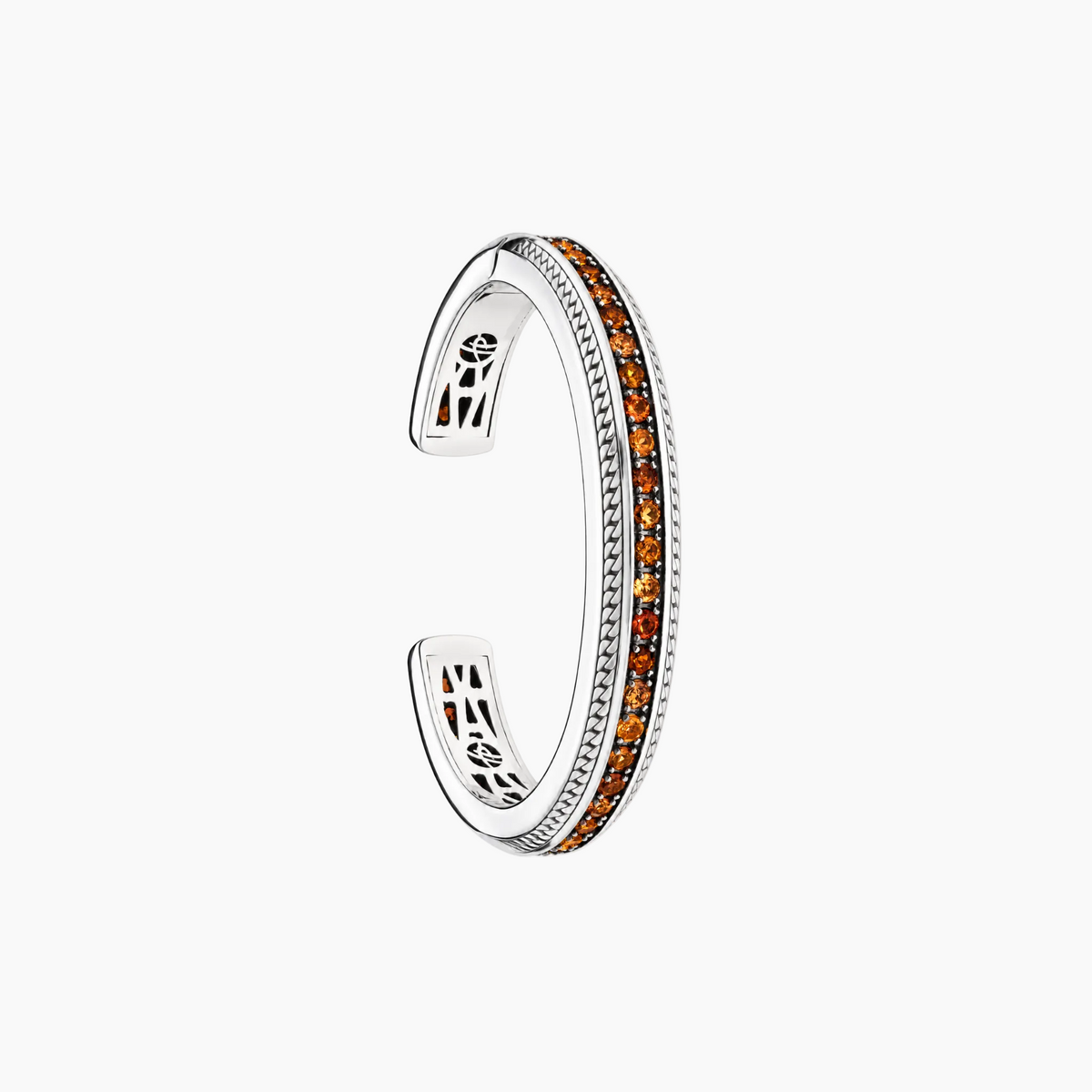 Resilience Plate Bracelet in Silver and Blue Diamonds