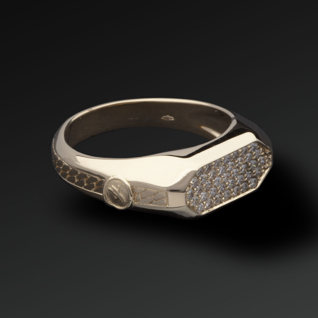 Anello Respect Pavè in Oro e Zaffiri