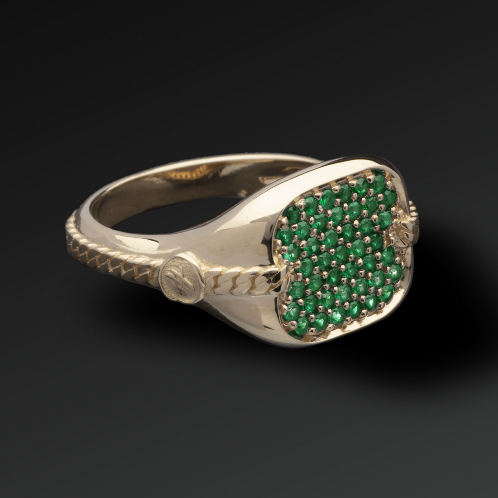 Anello Respect Pavè Maxi in Oro e Zaffiri