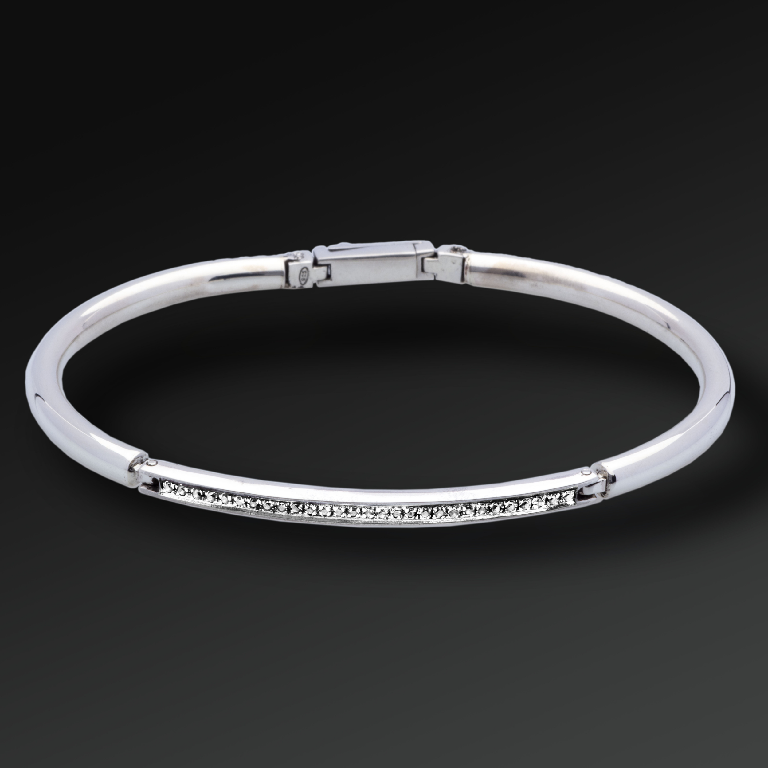 Semi-rigid Respect bracelet in Silver and Rubies