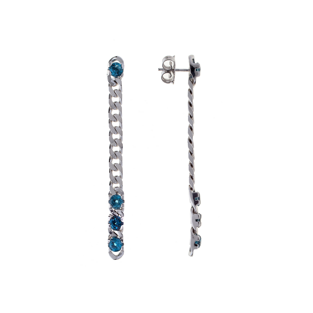 Orecchini Perpetual Love Mezzo Tennis in Argento e Pietra Naturale