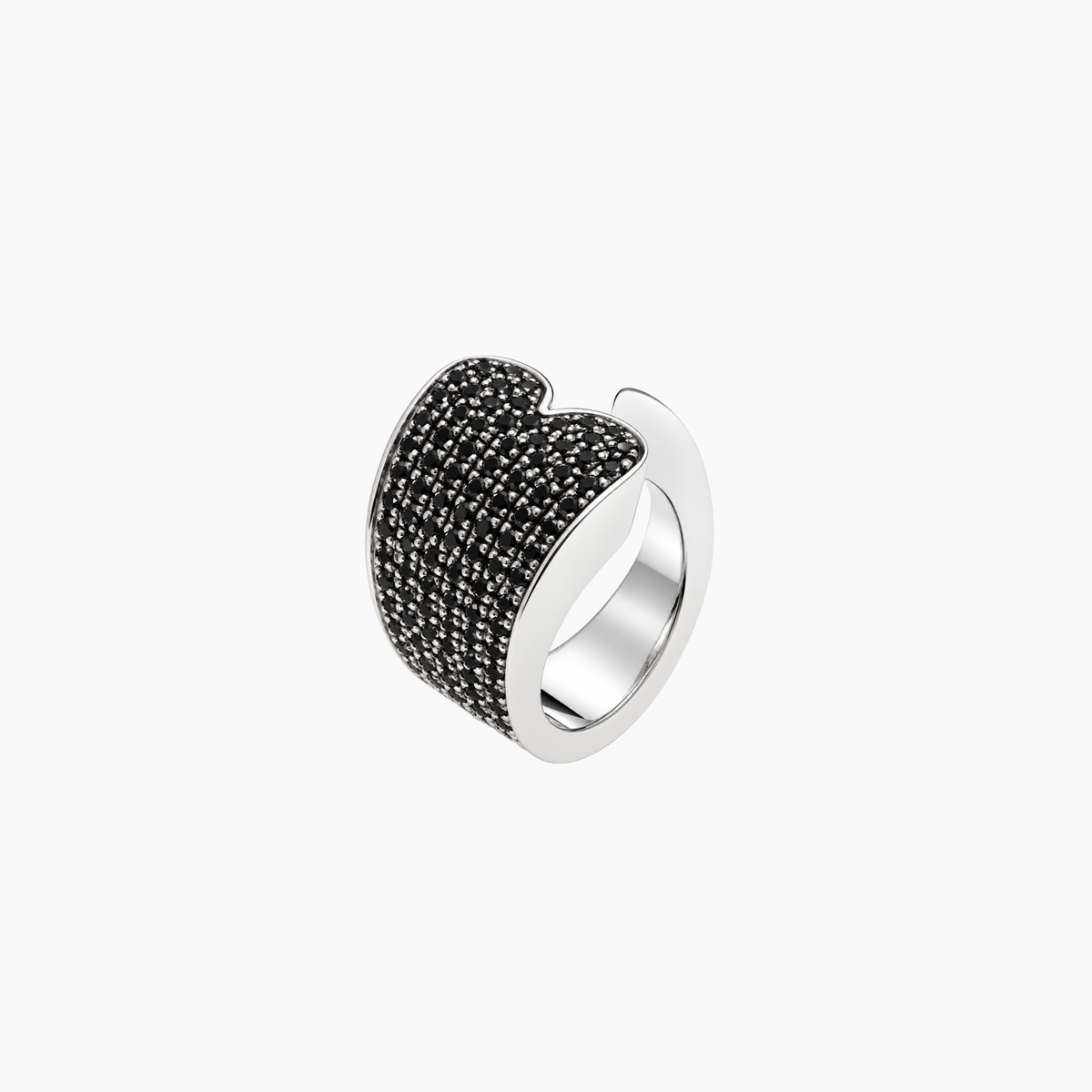 Anello Shining Heart ritorto in Argento e Pietre preziose