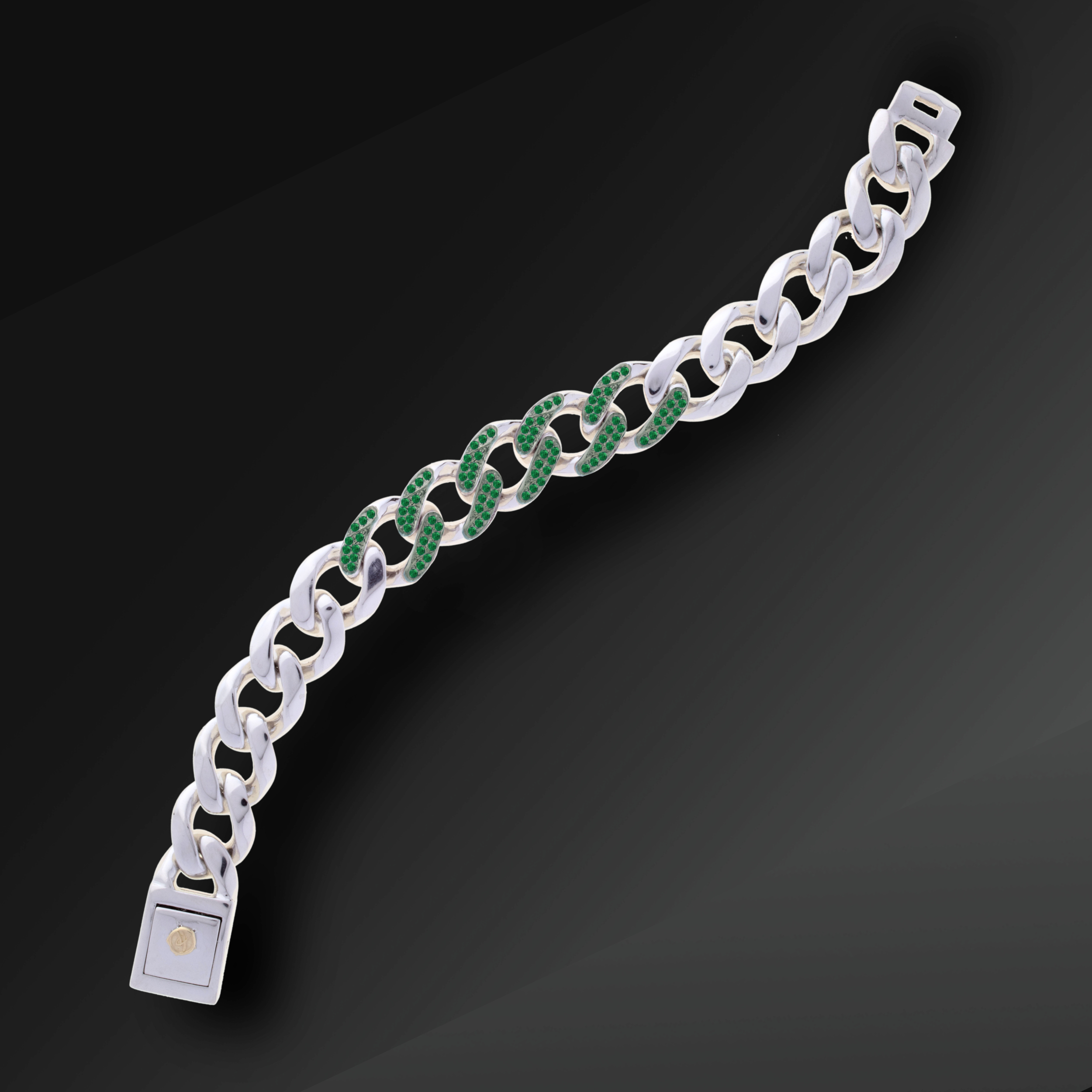 Respect Half Groumette Bracelet in Silver and Rubies