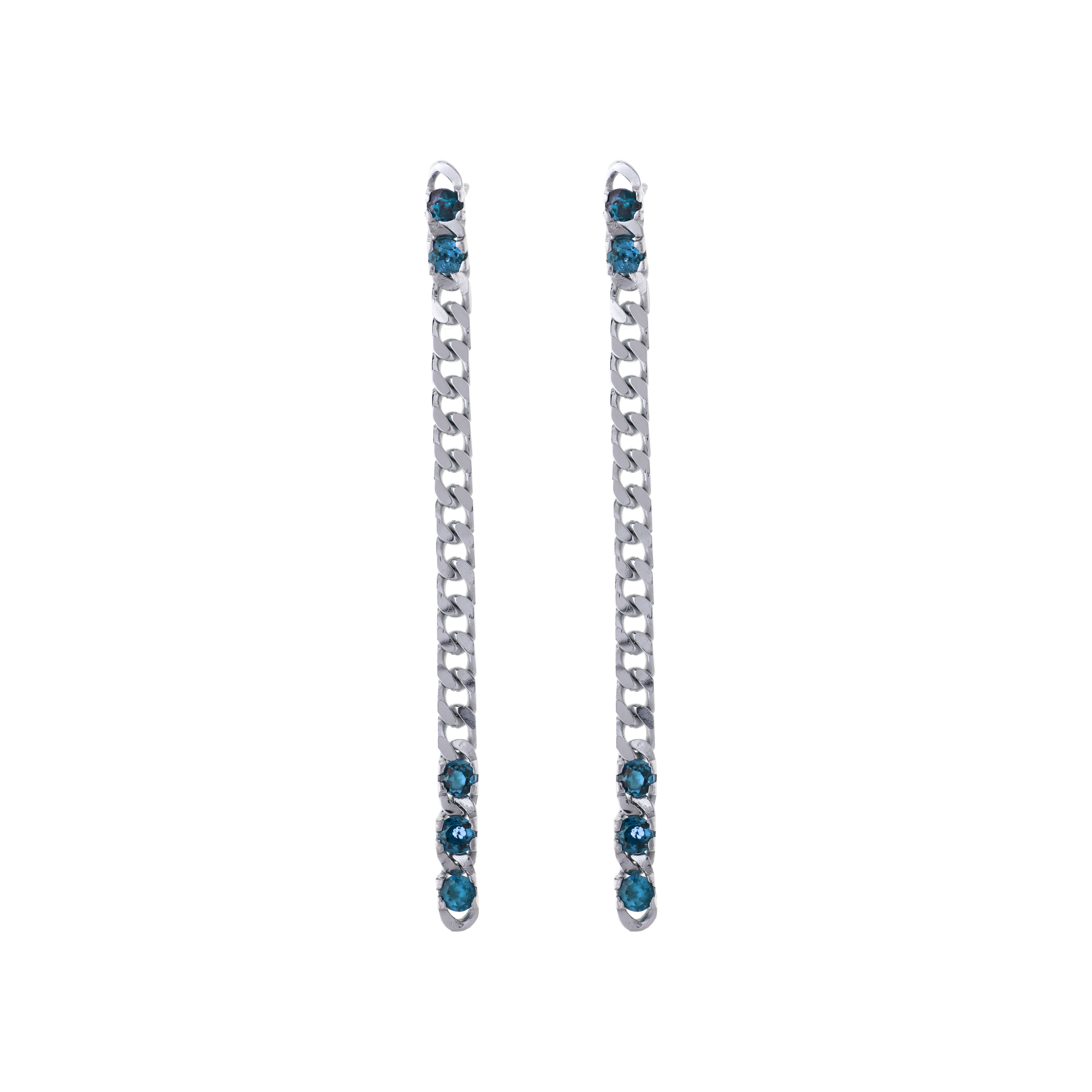 Orecchini Perpetual Love Mezzo Tennis piccolo in Argento e Pietra Naturale