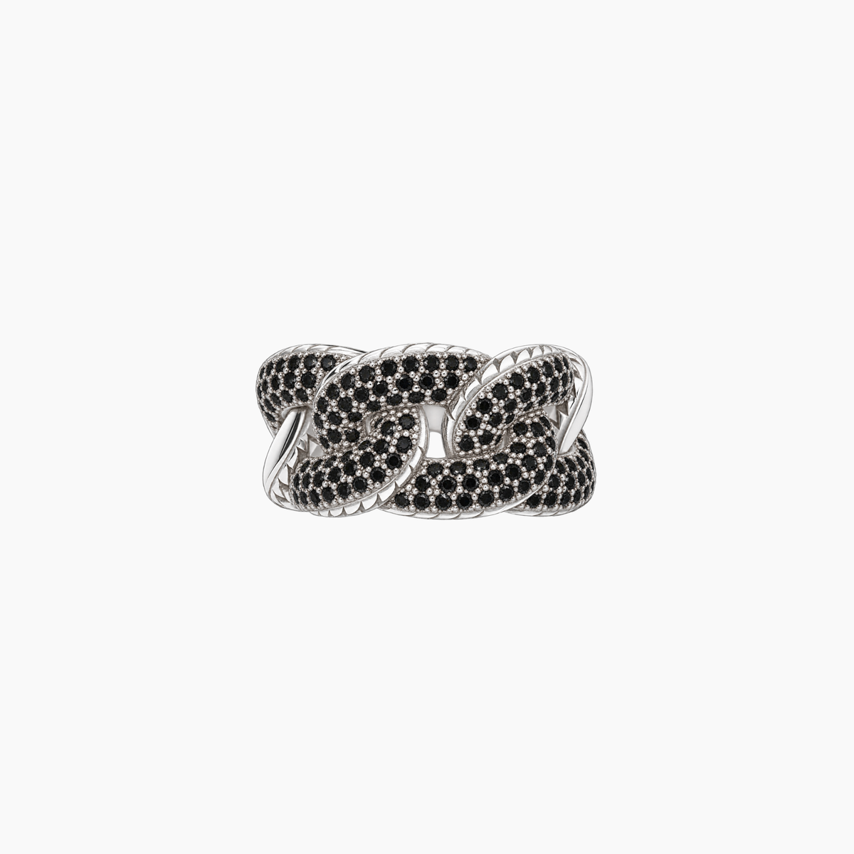 Glitter 3 Groumette Ring in Silver and Diamonds