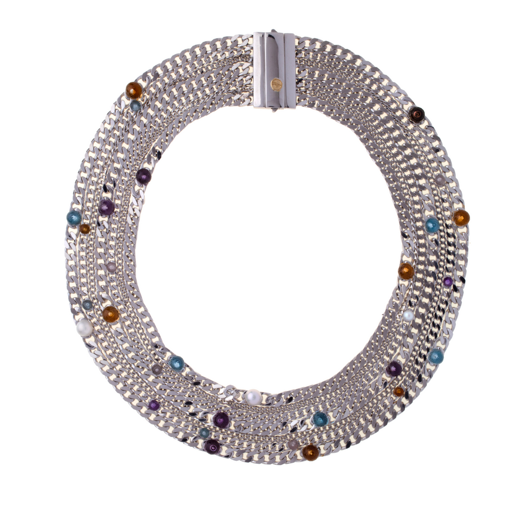 Collana Her Power Fascia in Argento e Pietre Naturali