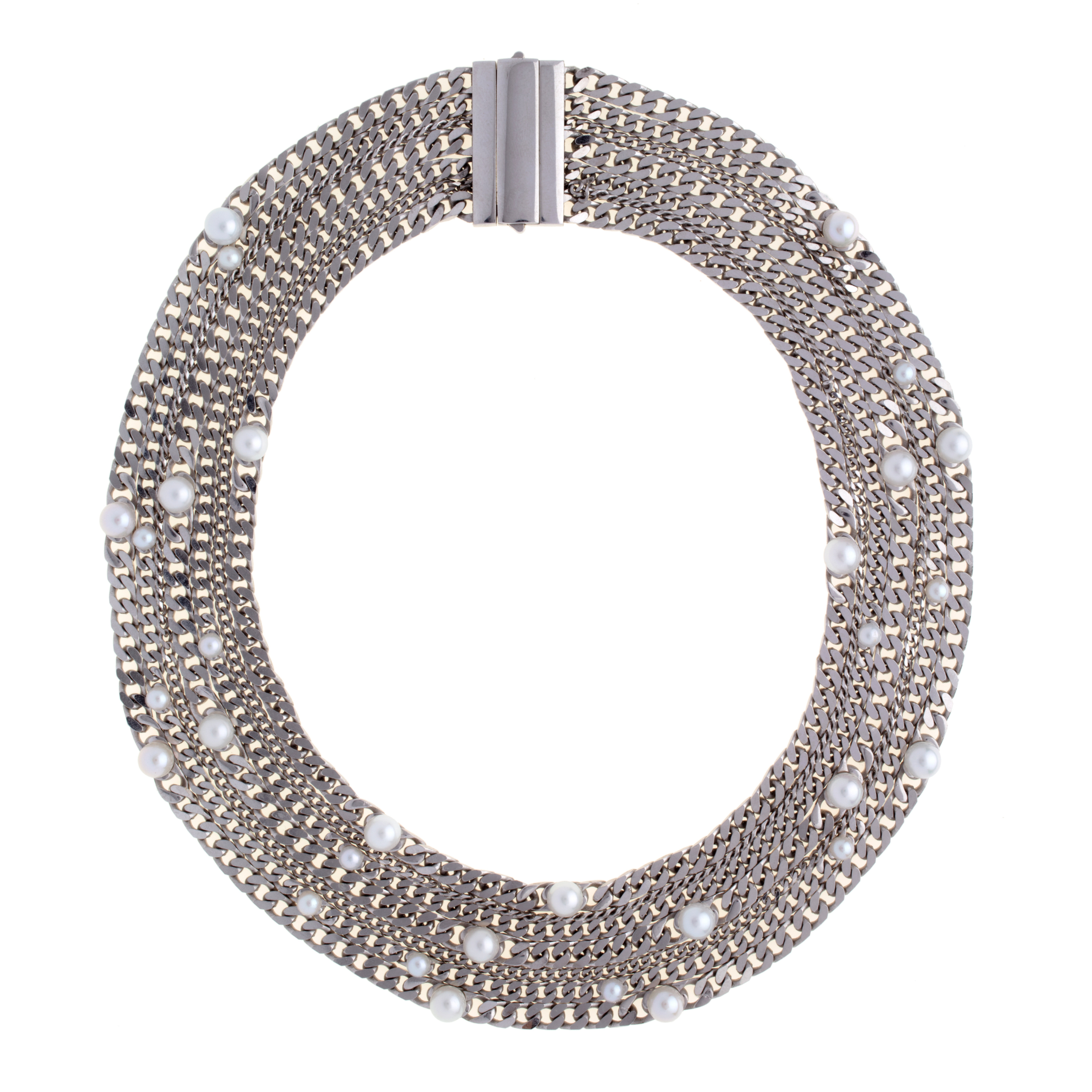 Collana Her Power Fascia in Argento e Perle