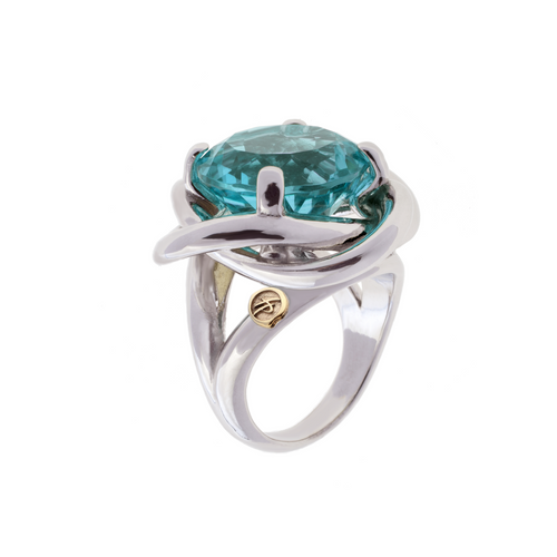 Anello Love Now grande in Argento e Pietra Naturale Ametista