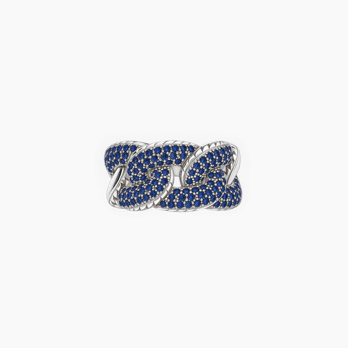 Glitter 3 Groumette Ring in Silver and Diamonds