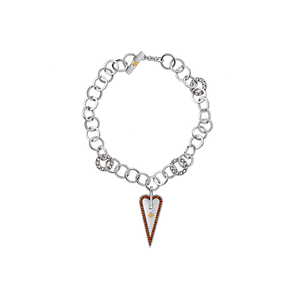 Mystic Heart Necklace Big Heart in Silver and Natural Stones