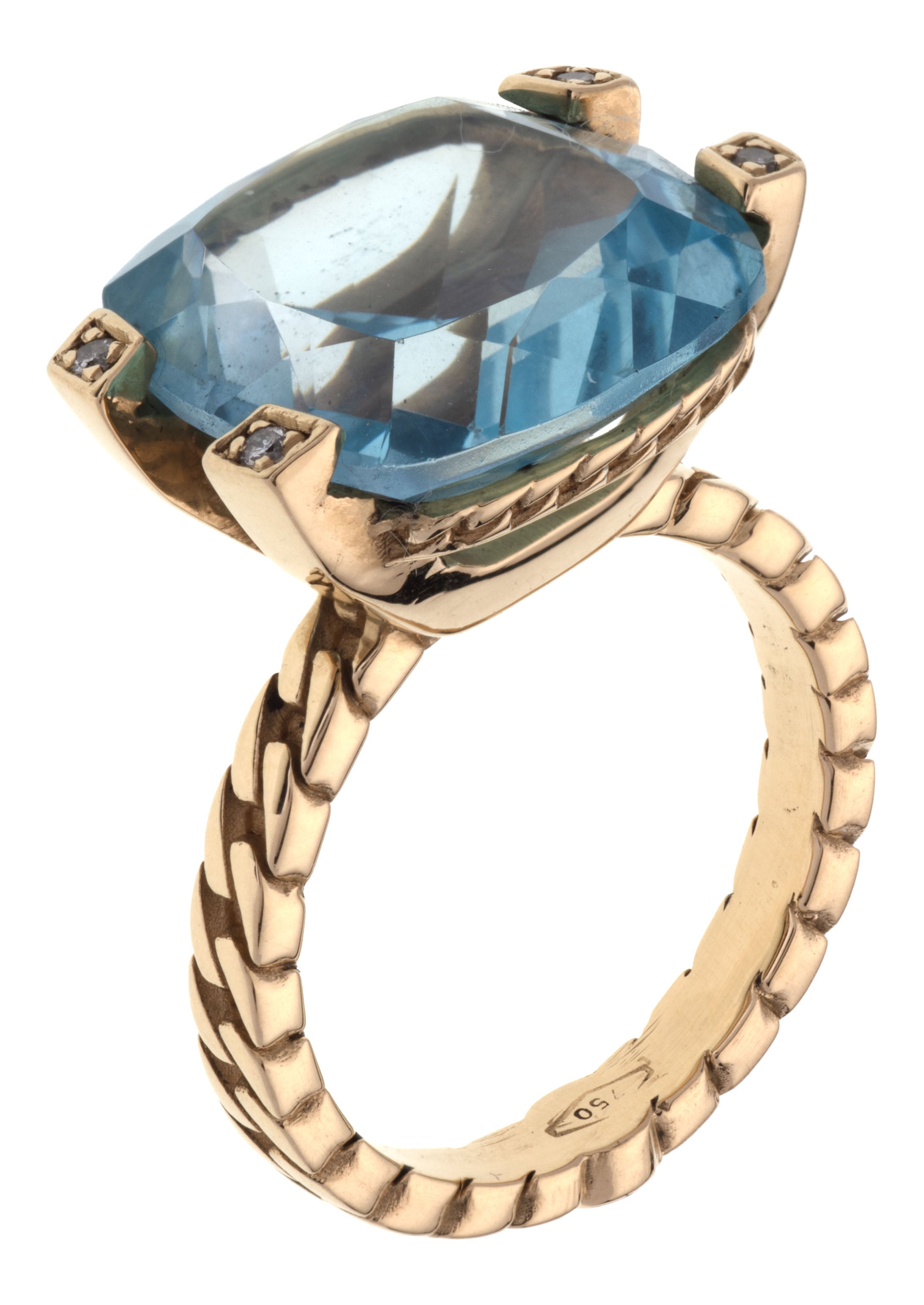 Unique Ring in Gold and Natural Stones