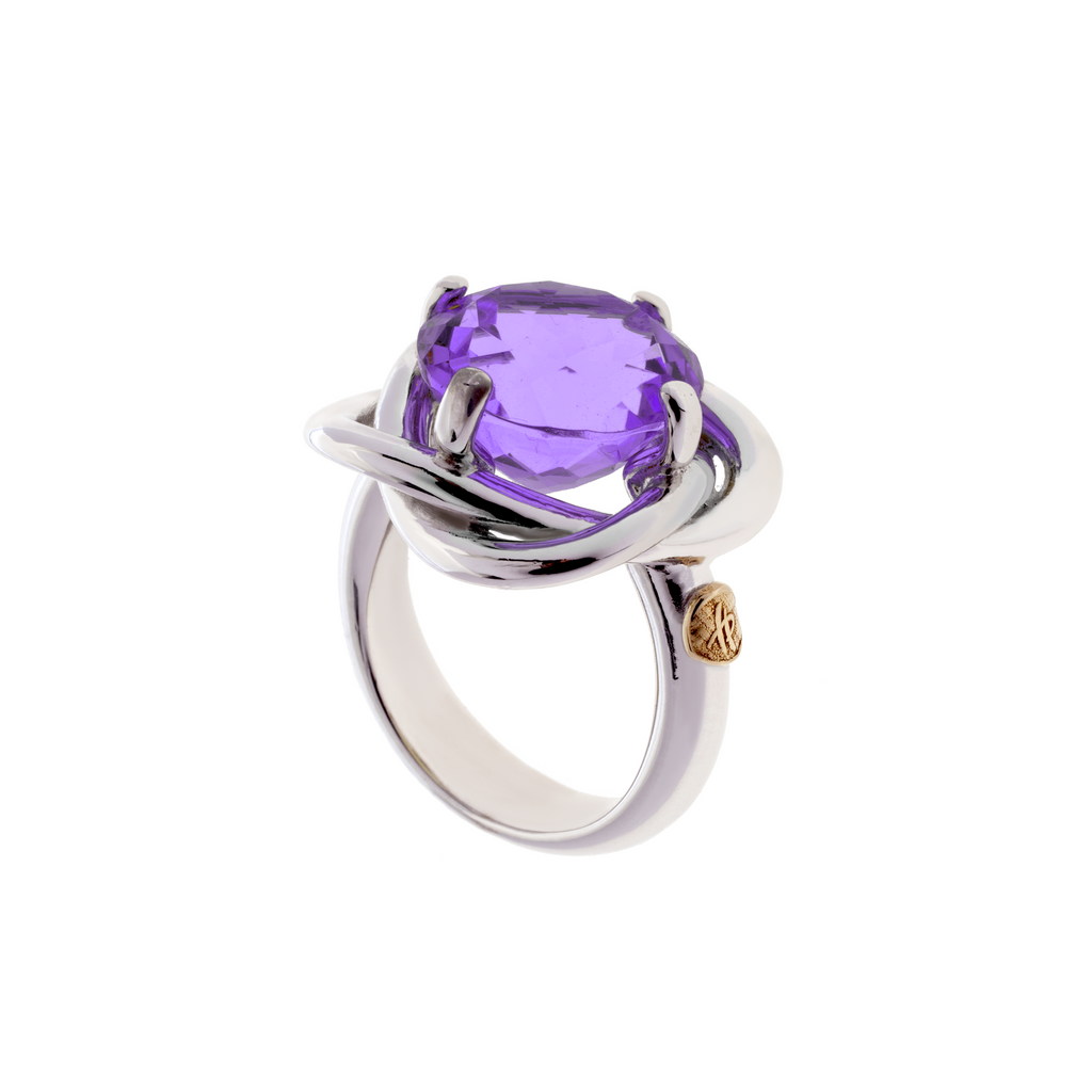 Anello Love Now in Argento e Pietra Naturale Ametista