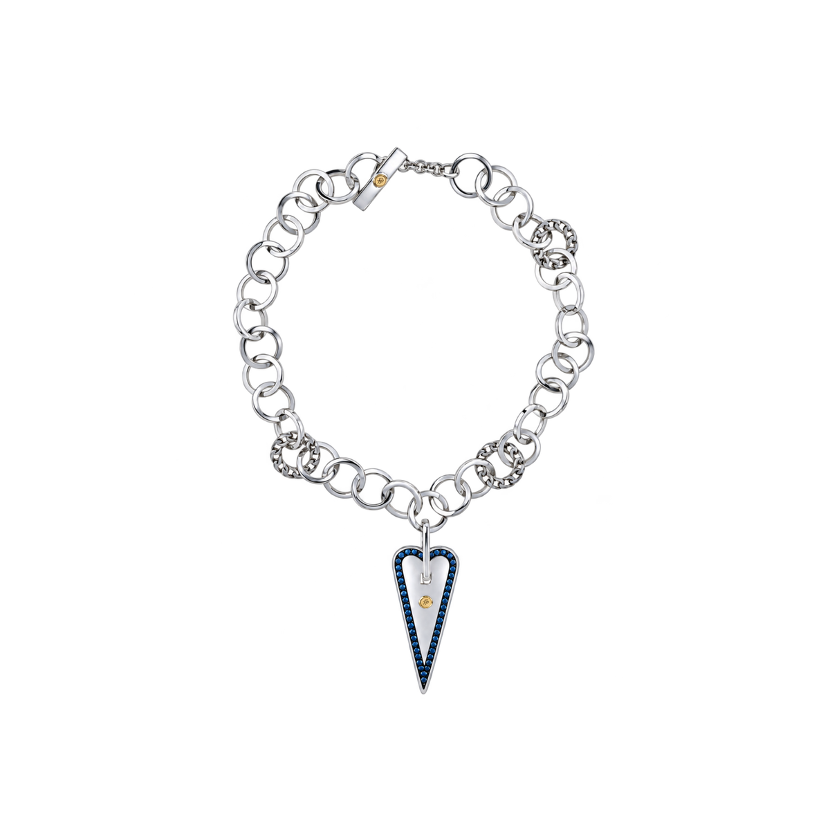 Mystic Heart Necklace Big Heart in Silver and Natural Stones