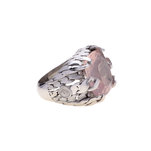 Her Power Ring in Silver and square Natural Stone