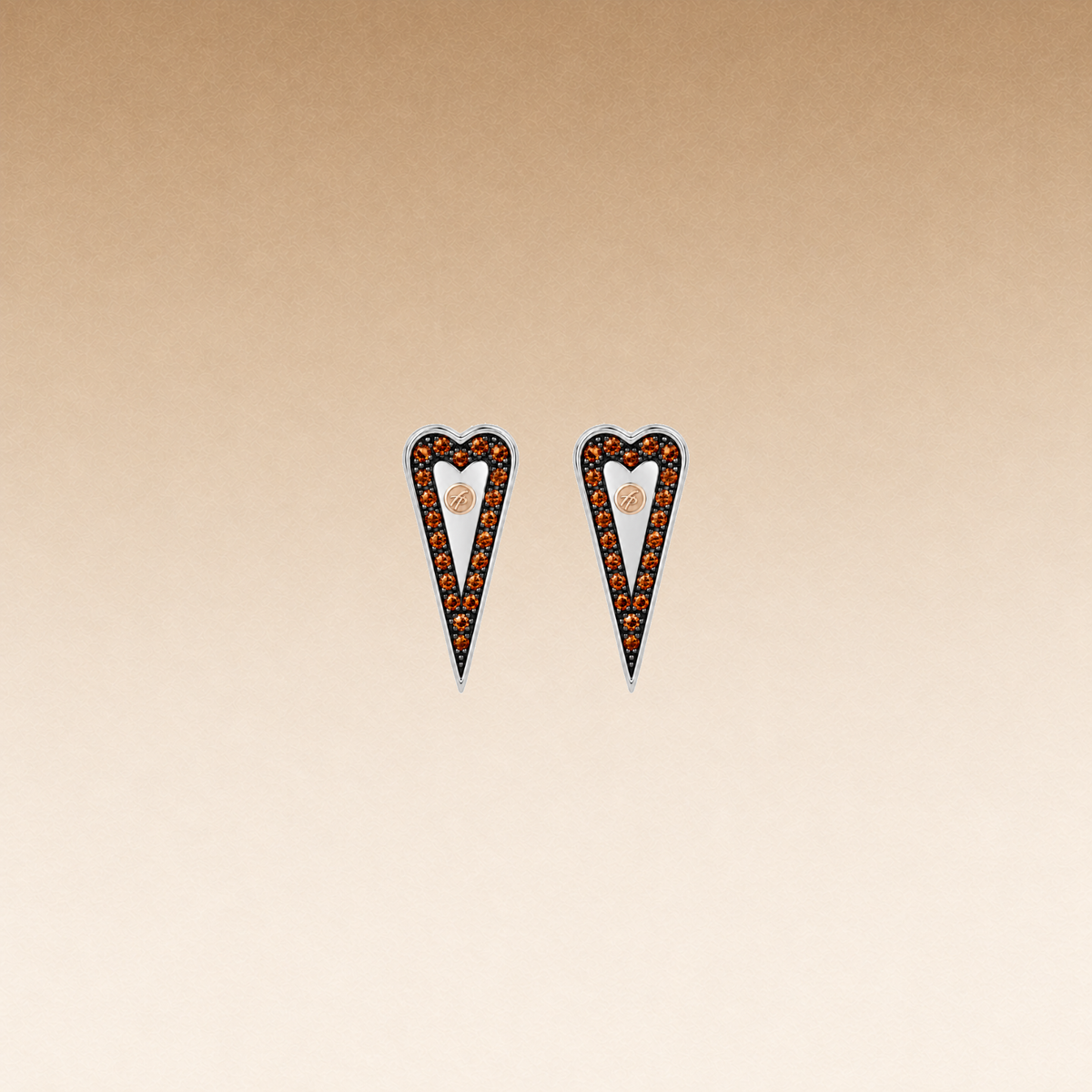 Mystic Heart Earring in Silver and Natural Stones