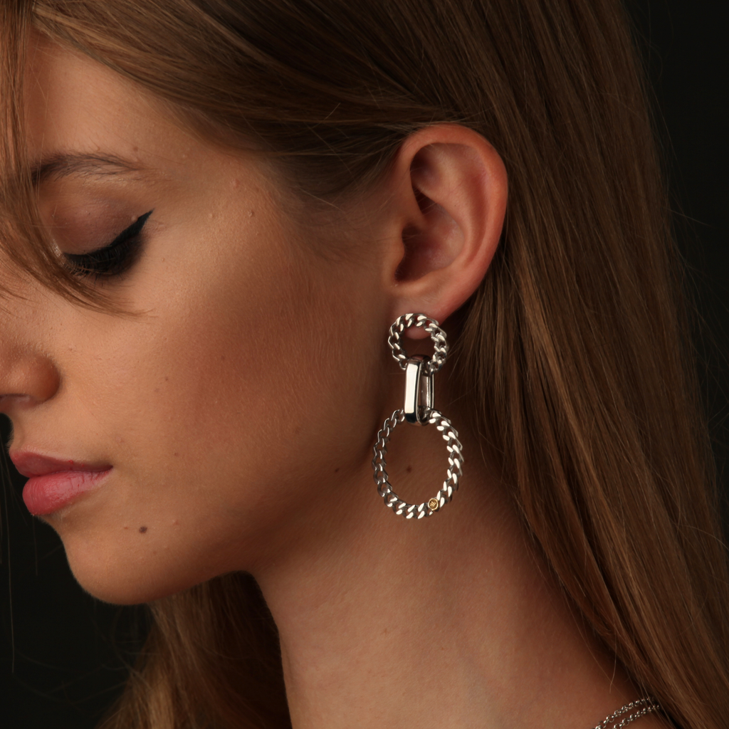 Orecchini All of Me doppia Groumette in Argento