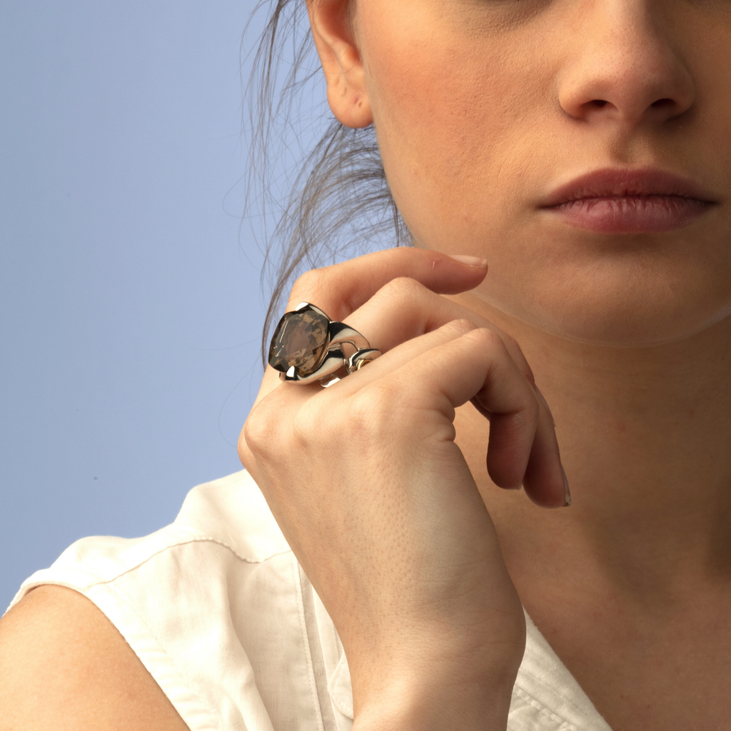 Anello Love Forever medio in Argento e Pietra Naturale