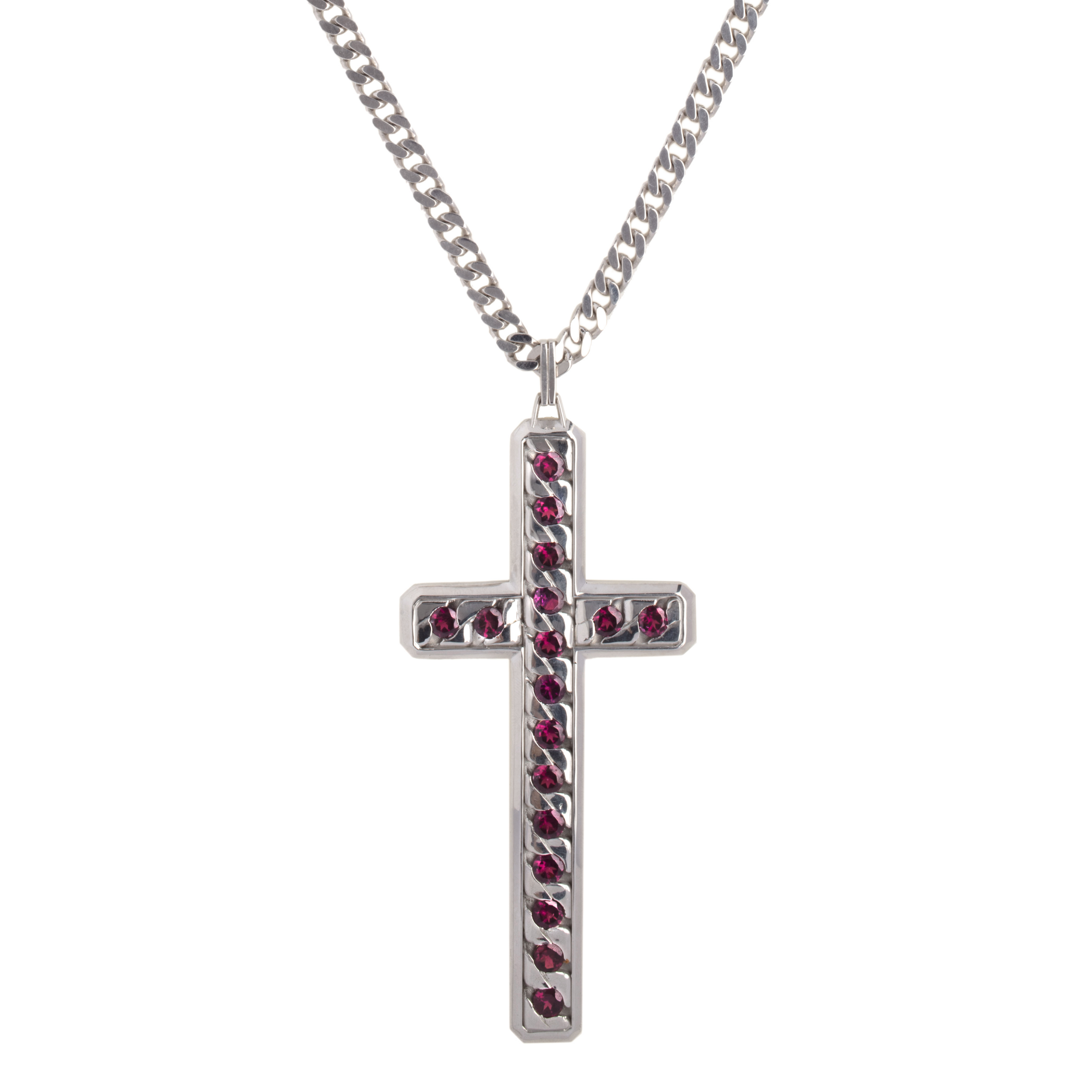 Collana Perpetual Love Croce Grande in Argento e Pietra NaturaleCitrino Madeira