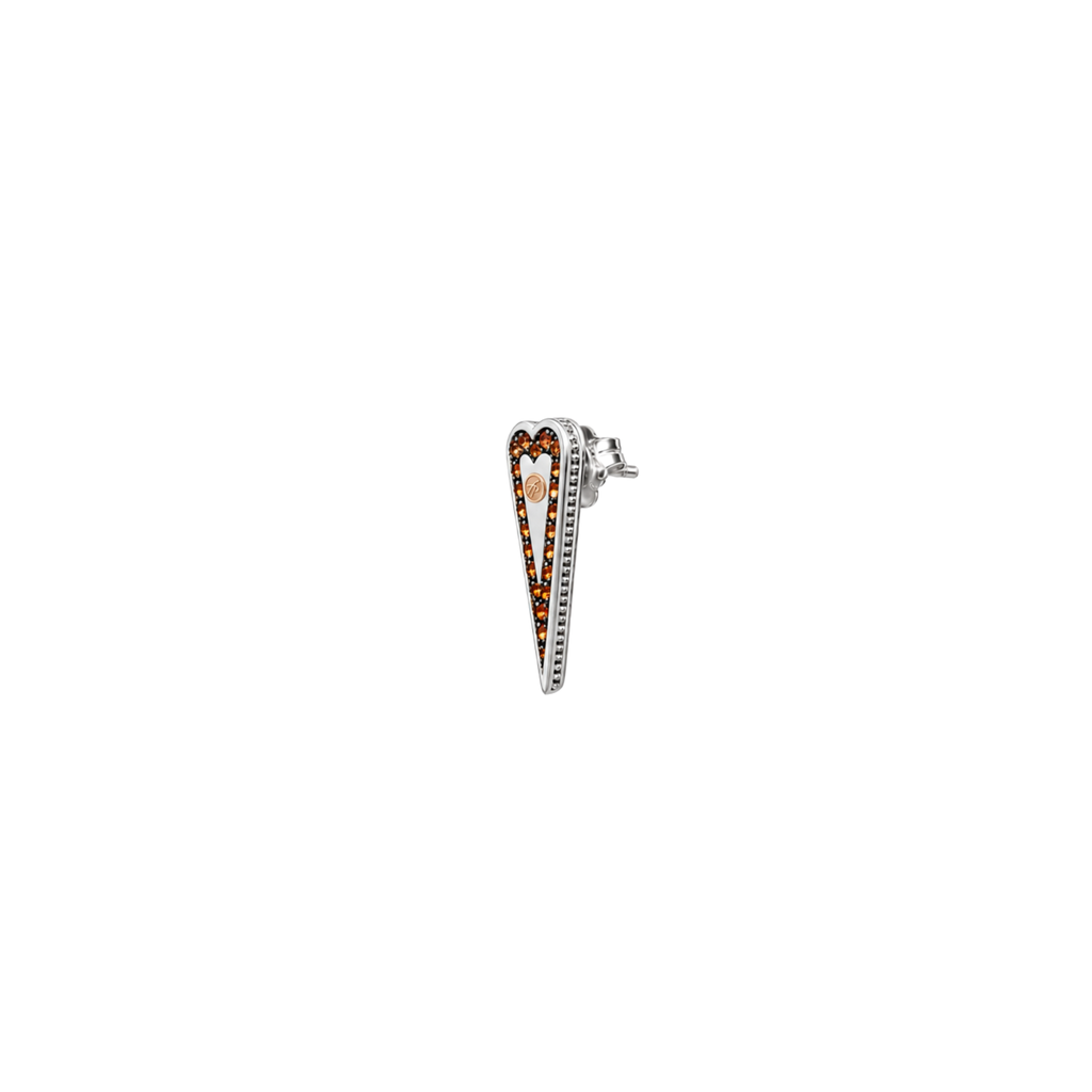 Mystic Heart Earring in Silver and Natural Stones