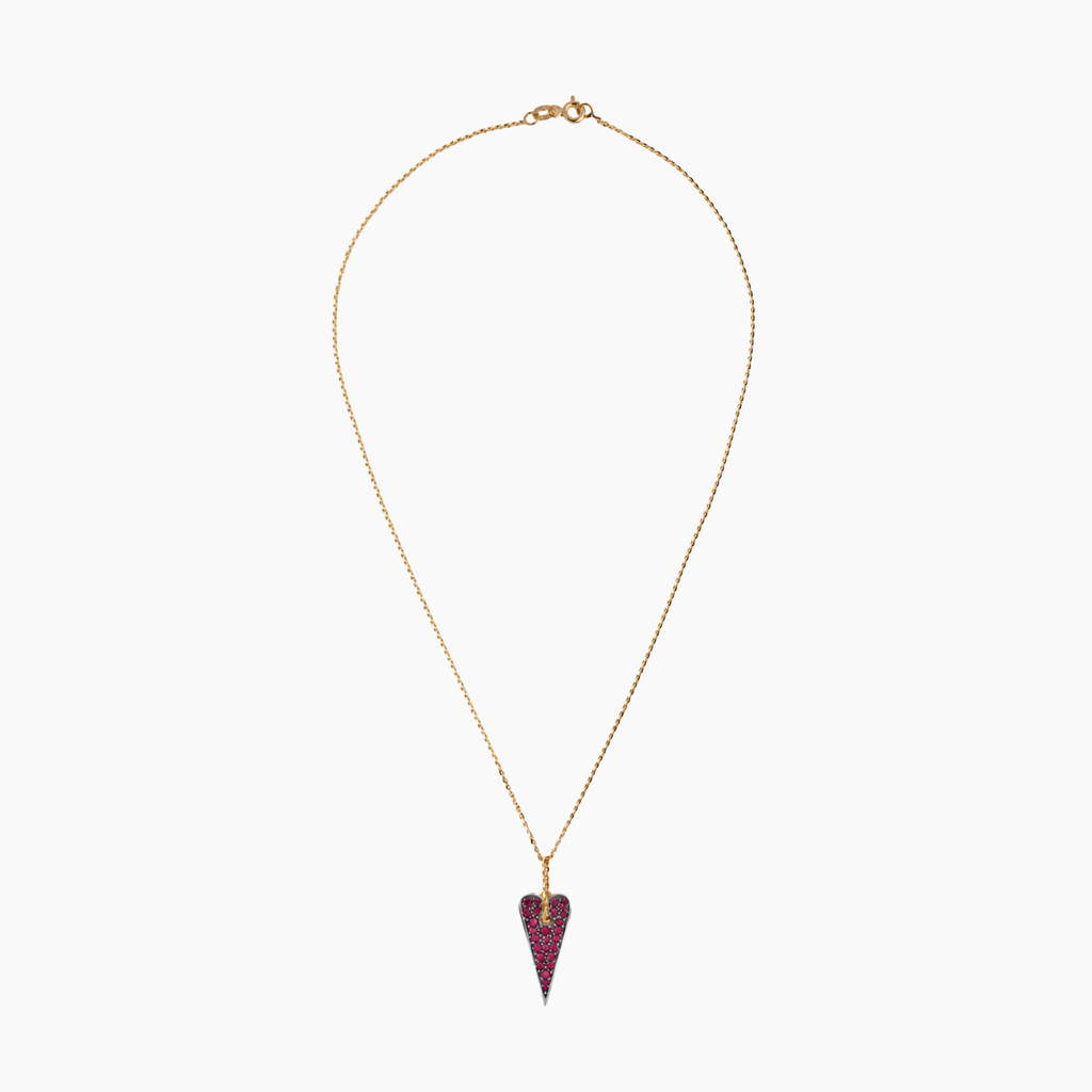 Collana Shining Heart in Oro, Argento e Pietre preziose