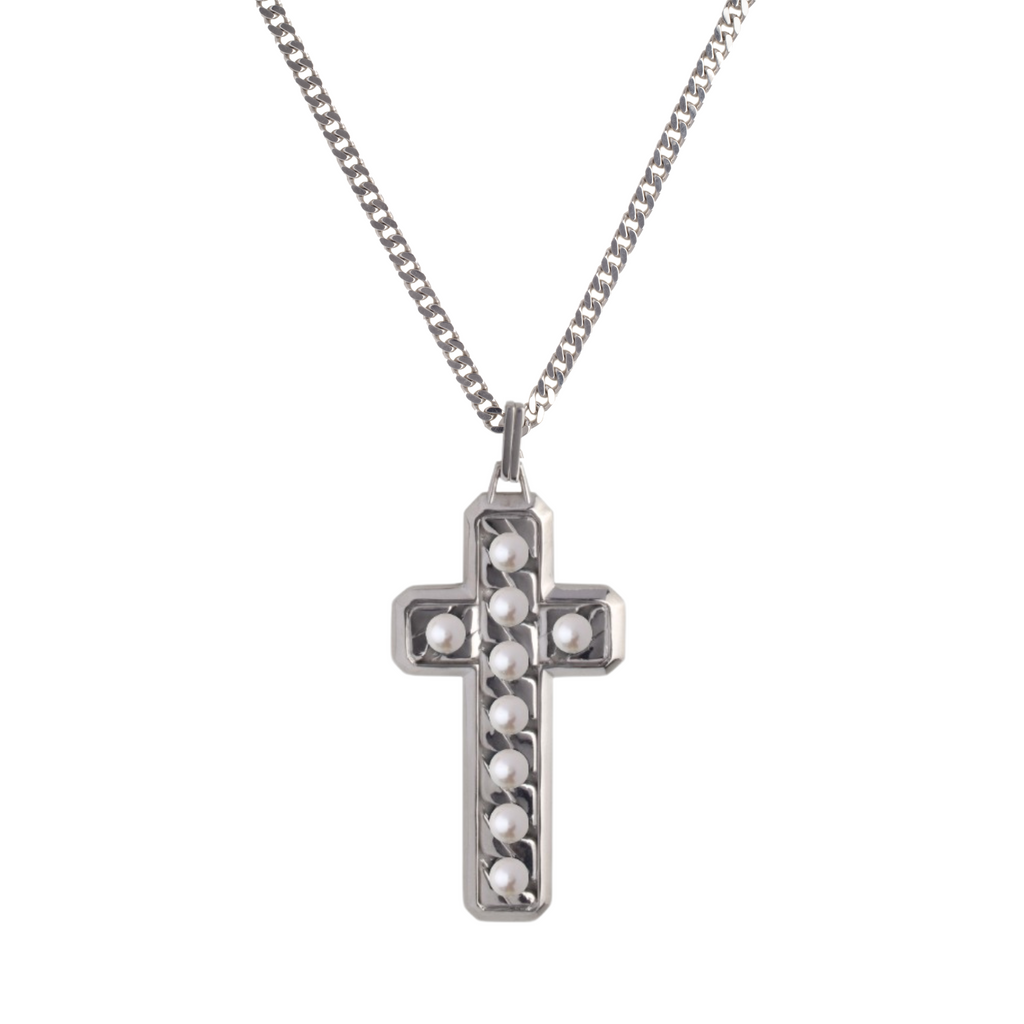 Collana Perpetual Love Croce in Argento e PerlePerle