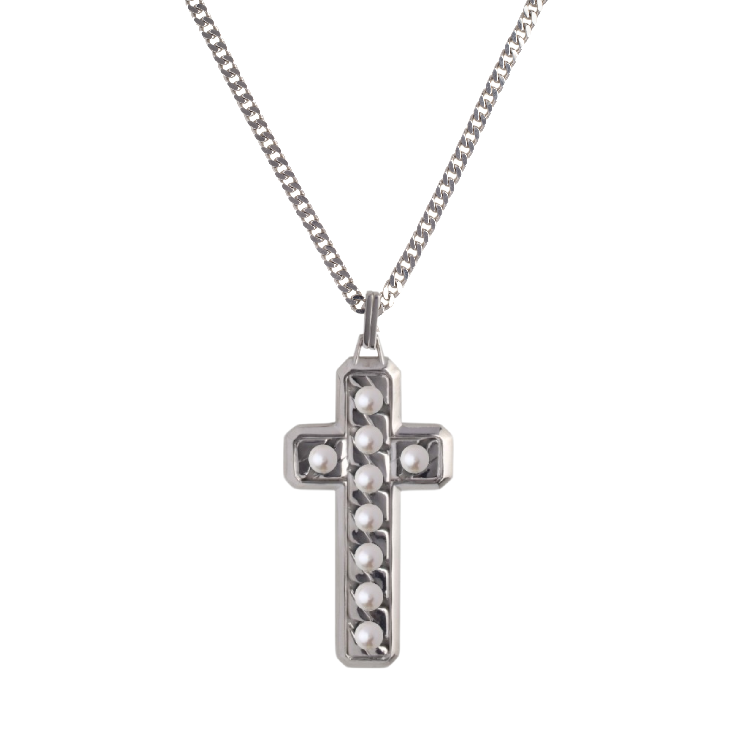 Collana Perpetual Love Croce in Argento e PerlePerle