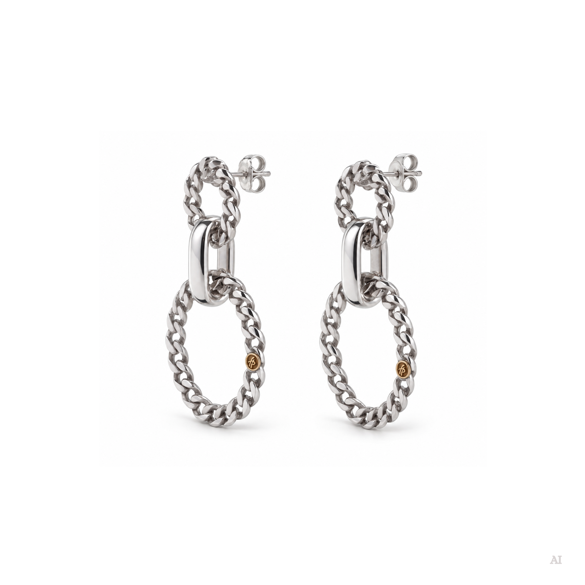All of Me double Groumette earrings in Silver
