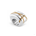Large Chemin du Coer ring in silver and gold