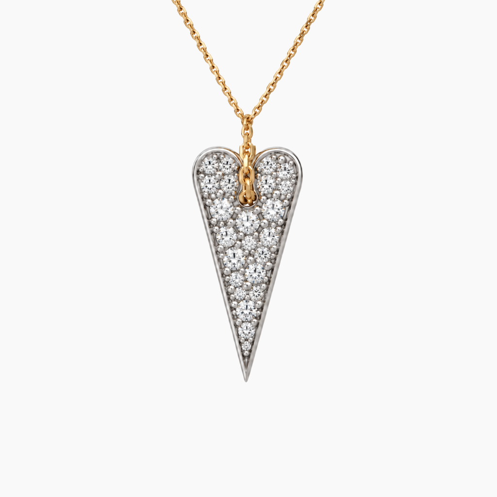 Collana Shining Heart in Oro, Argento e Pietre preziose