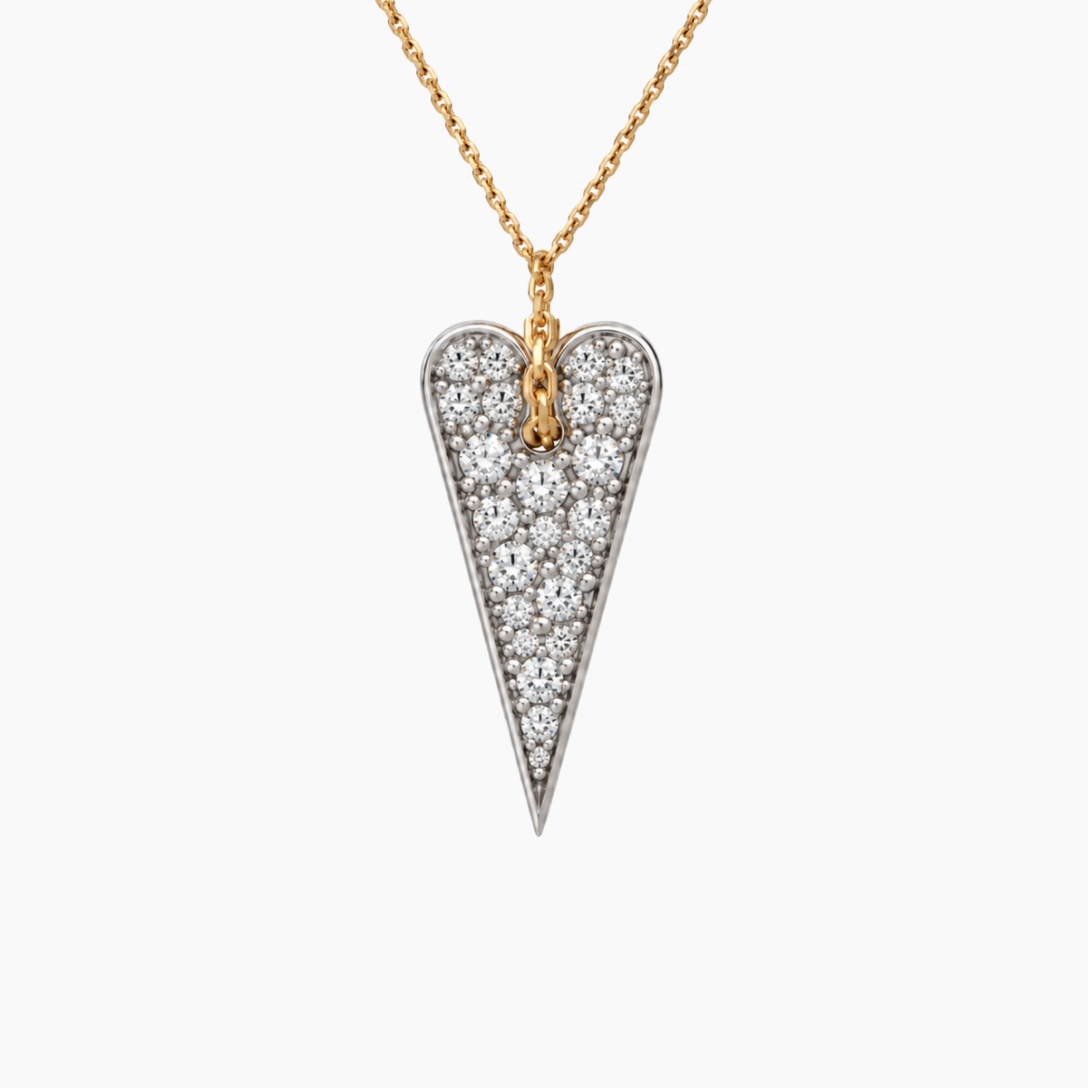 Collana Shining Heart in Oro, Argento e Pietre preziose