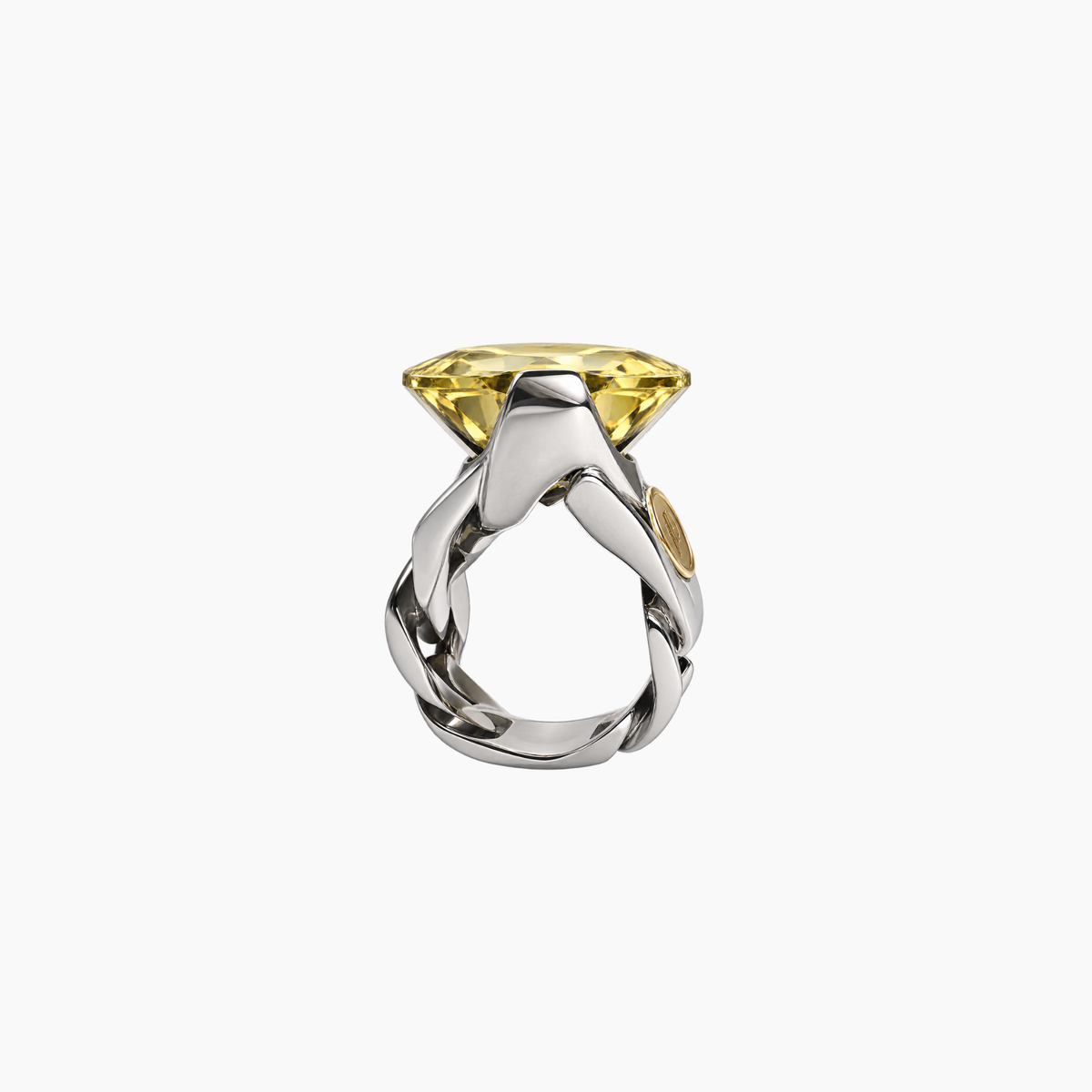 Large Love Forever Ring in Silver and Natural Stone
