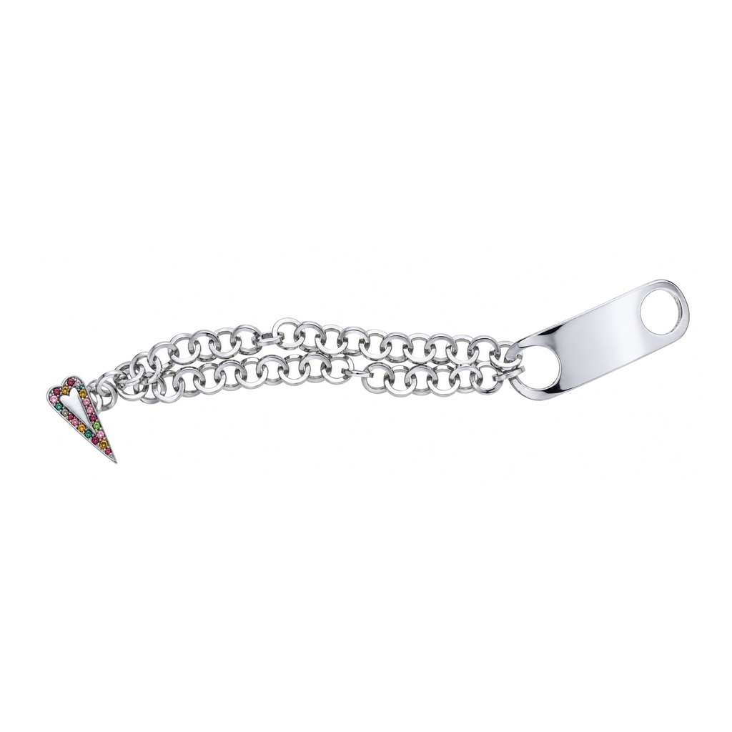Mystic Heart Bracelet Small Heart in Silver and Natural Stones