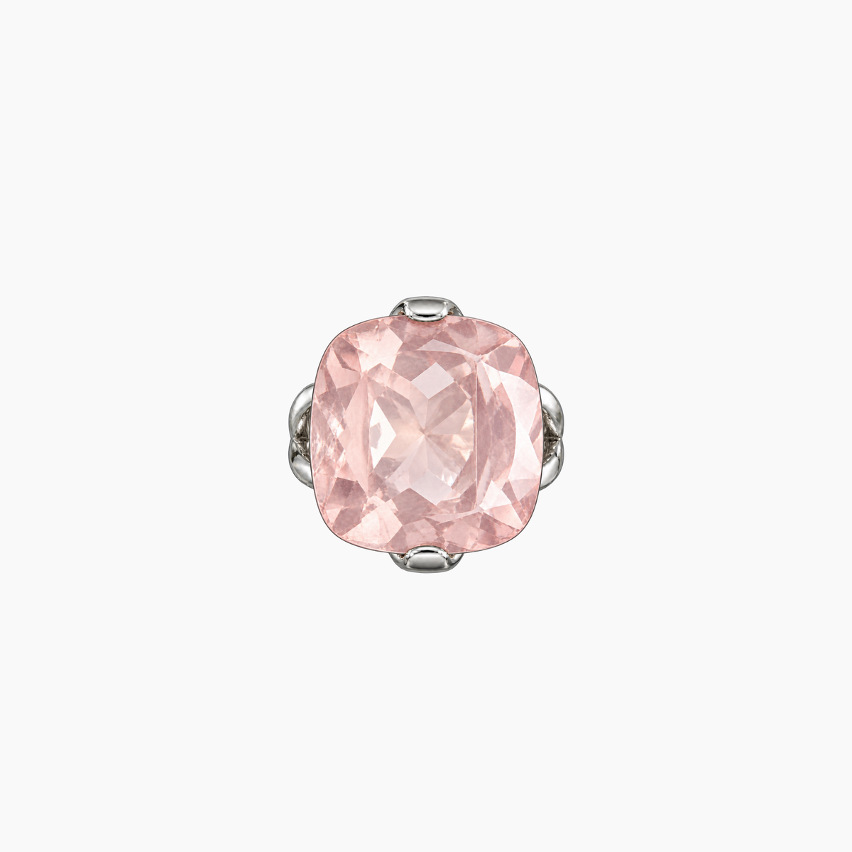 Large Love Forever Ring in Silver and Natural Stone