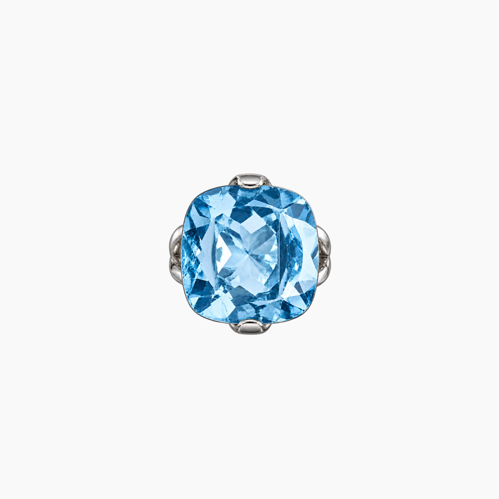 Large Love Forever Ring in Silver and Natural Stone