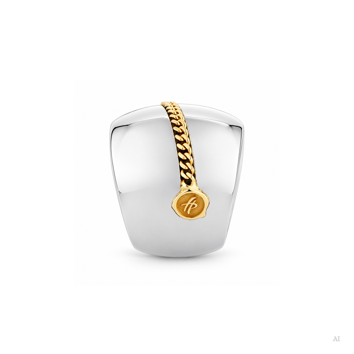 Chemin du Coer ring in silver and gold
