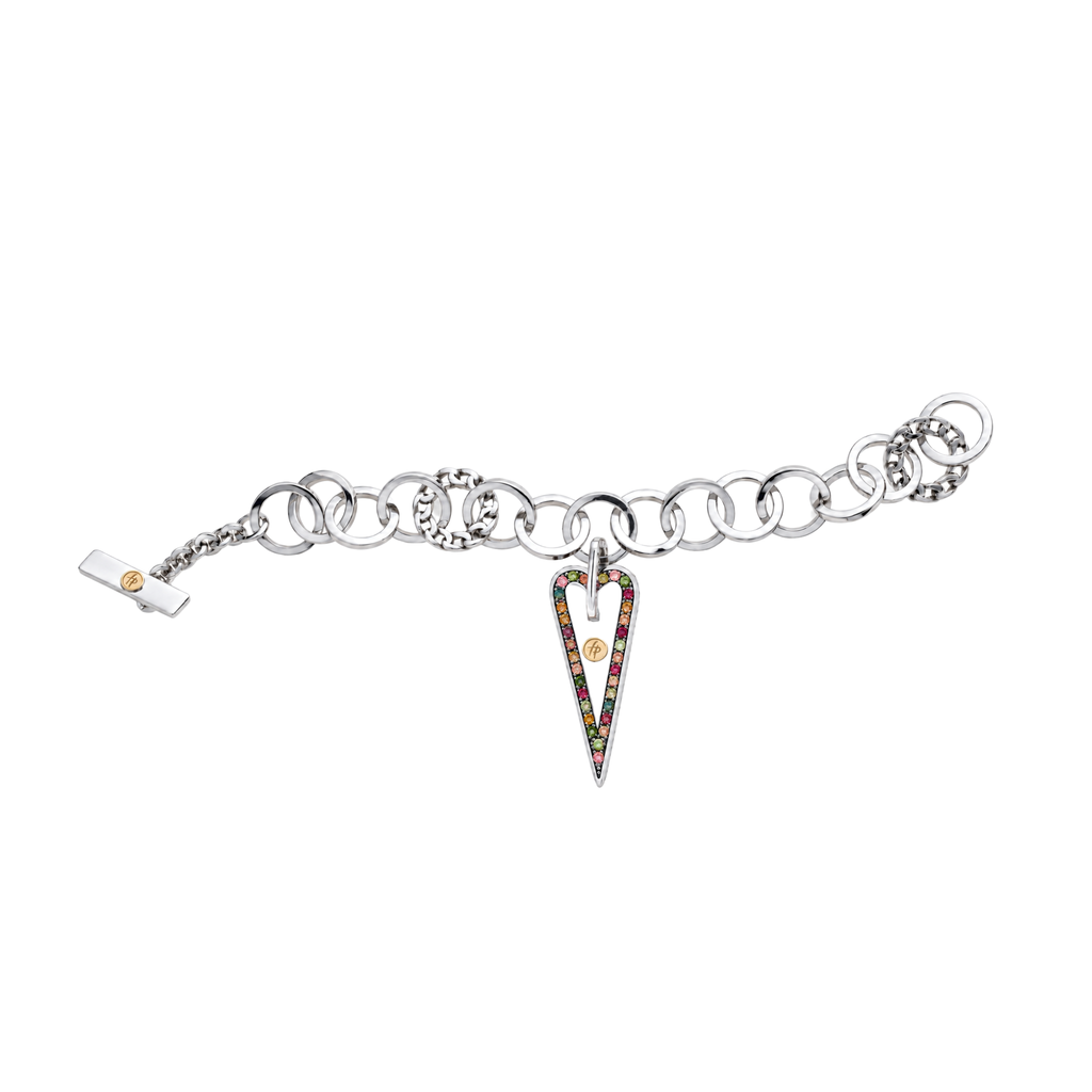 Mystic Heart Heart Bracelet in Silver and Natural Stones