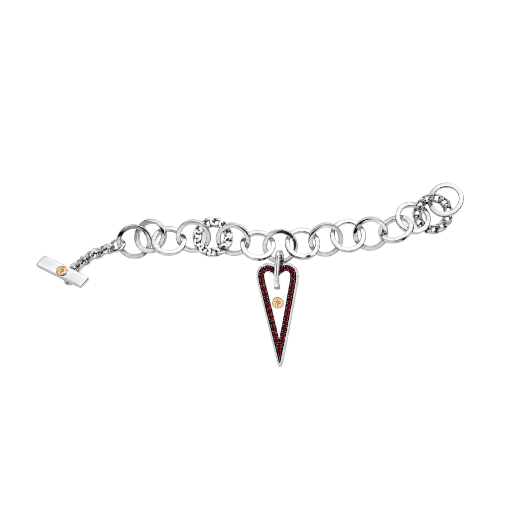 Mystic Heart Heart Bracelet in Silver and Natural Stones