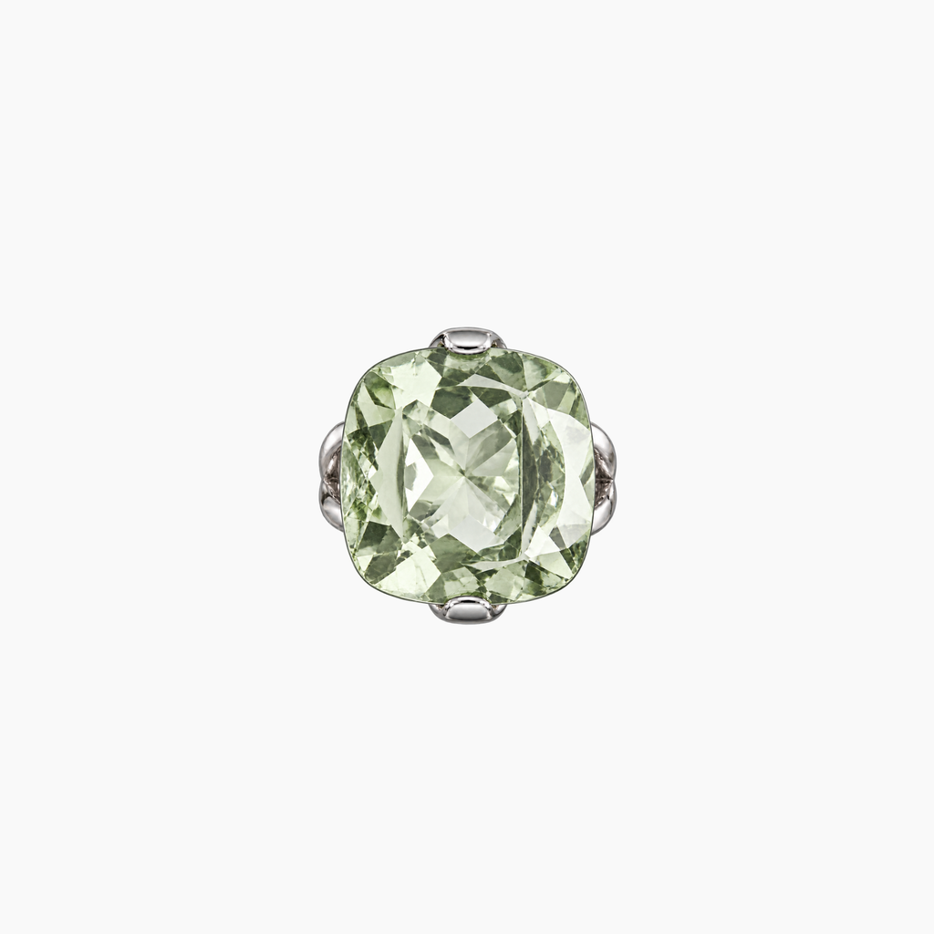 Large Love Forever Ring in Silver and Natural Stone