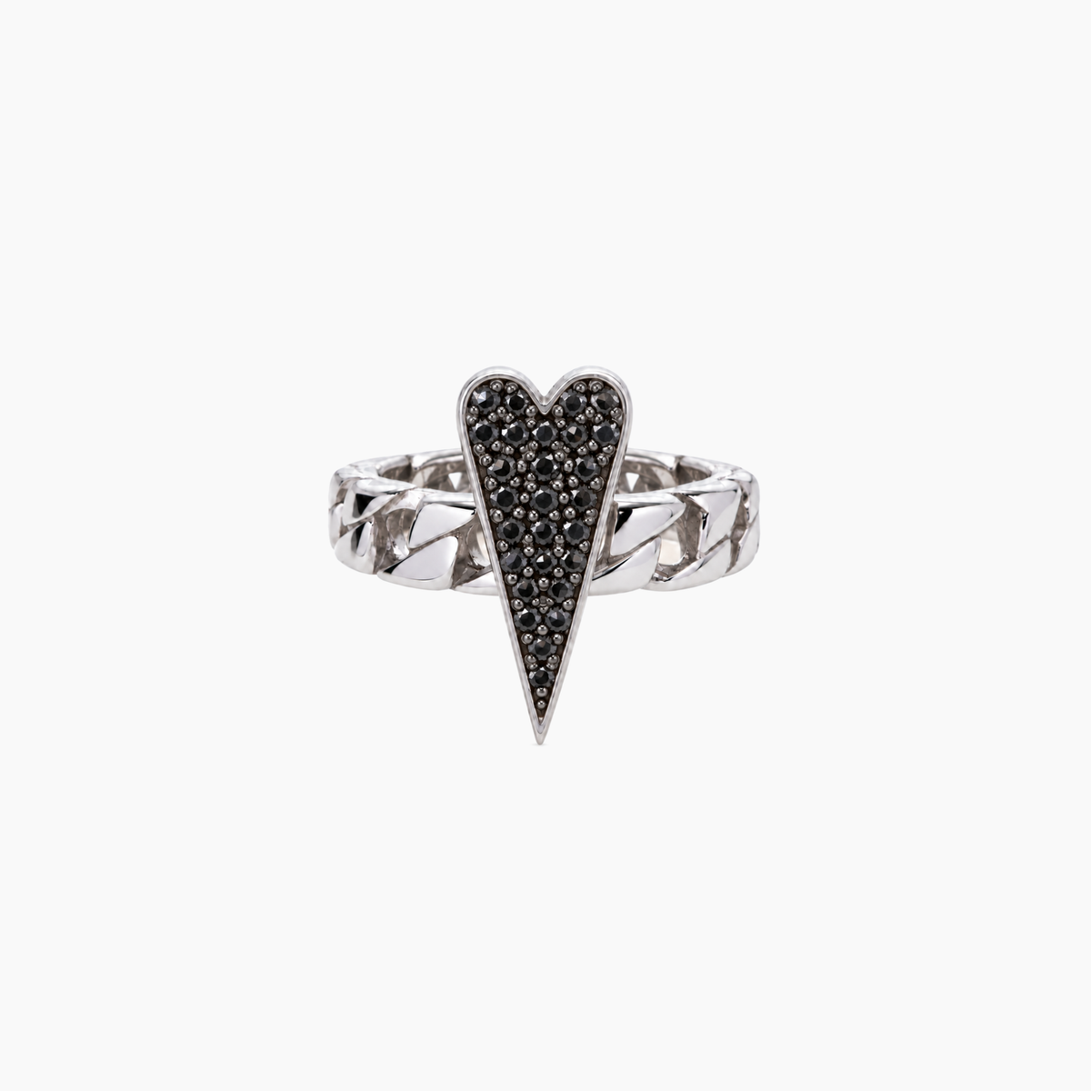 Anello Shining Heart fedina in Argento e pietre preziose